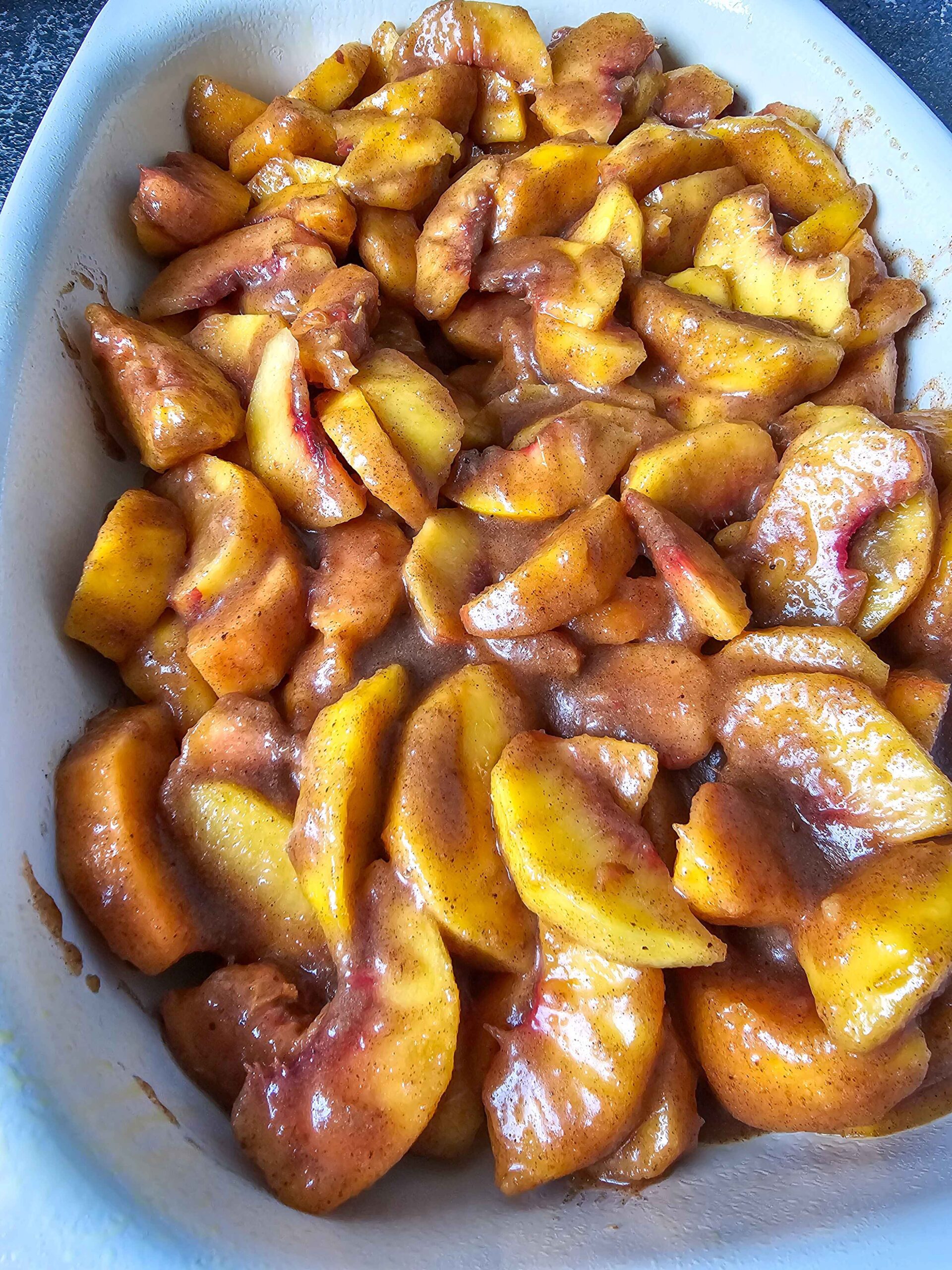 BAKE THE PEACHES FOR COVERED FOR 20 MINUTES