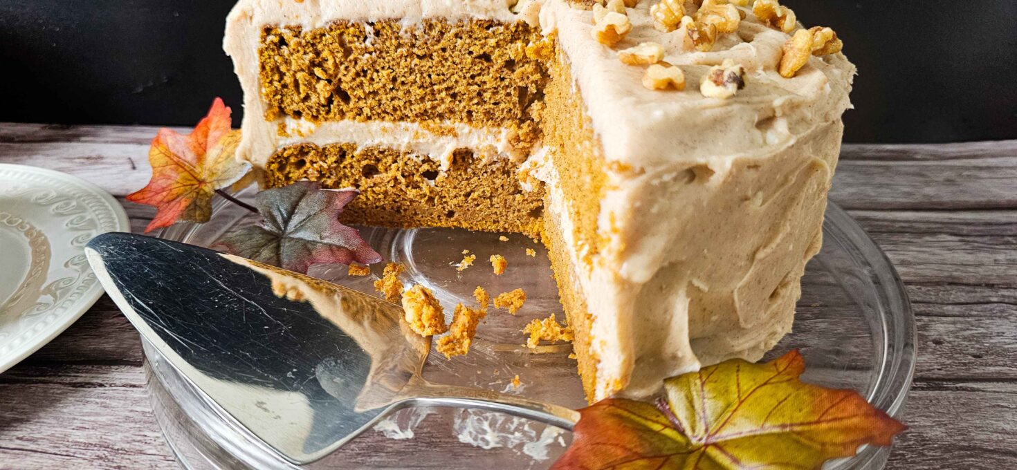 Pumpkin Olive Oil Cake with Cinnamon Cream Cheese Magic