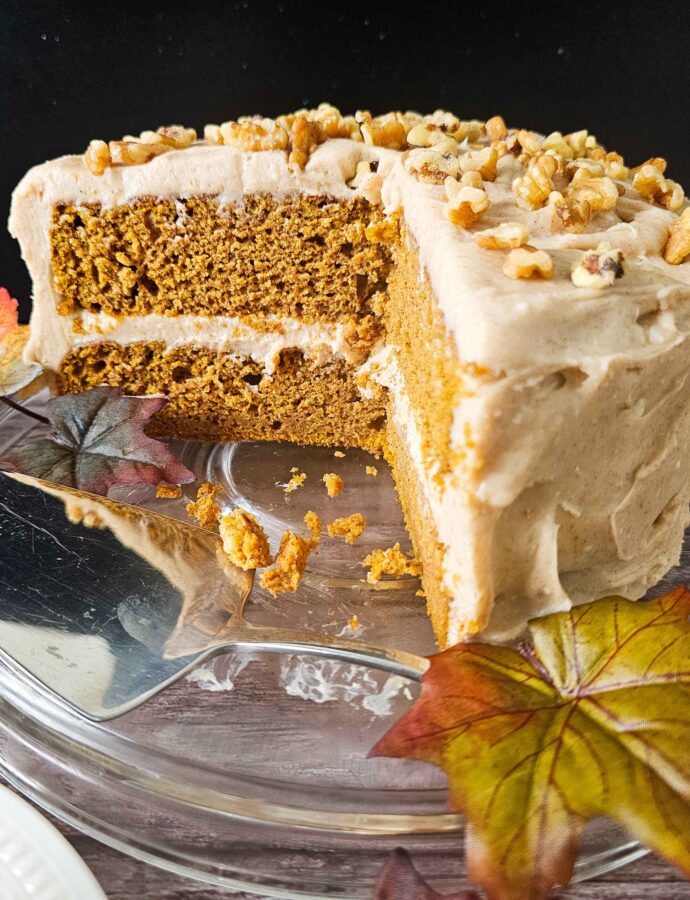 Pumpkin Olive Oil Cake with Cinnamon Cream Cheese Magic