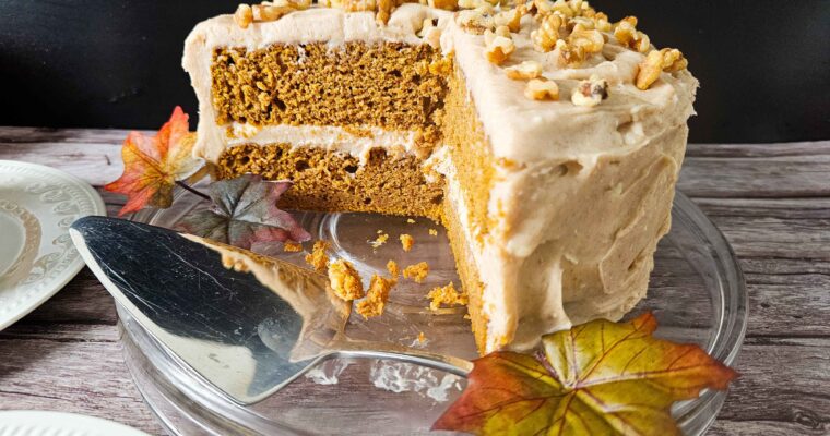 Pumpkin Olive Oil Cake with Cinnamon Cream Cheese Magic