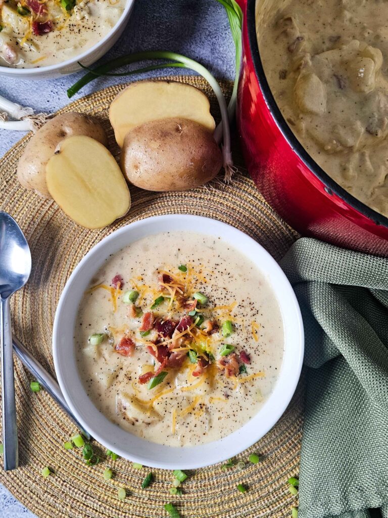 CHEESY BAKED POTATO SOUP