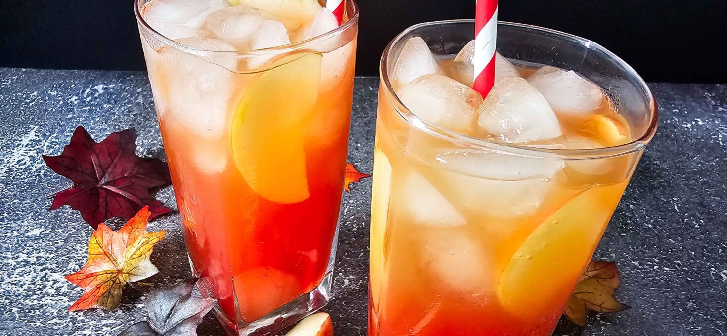 Simple Autumn Apple Cider Cranberry Mocktail