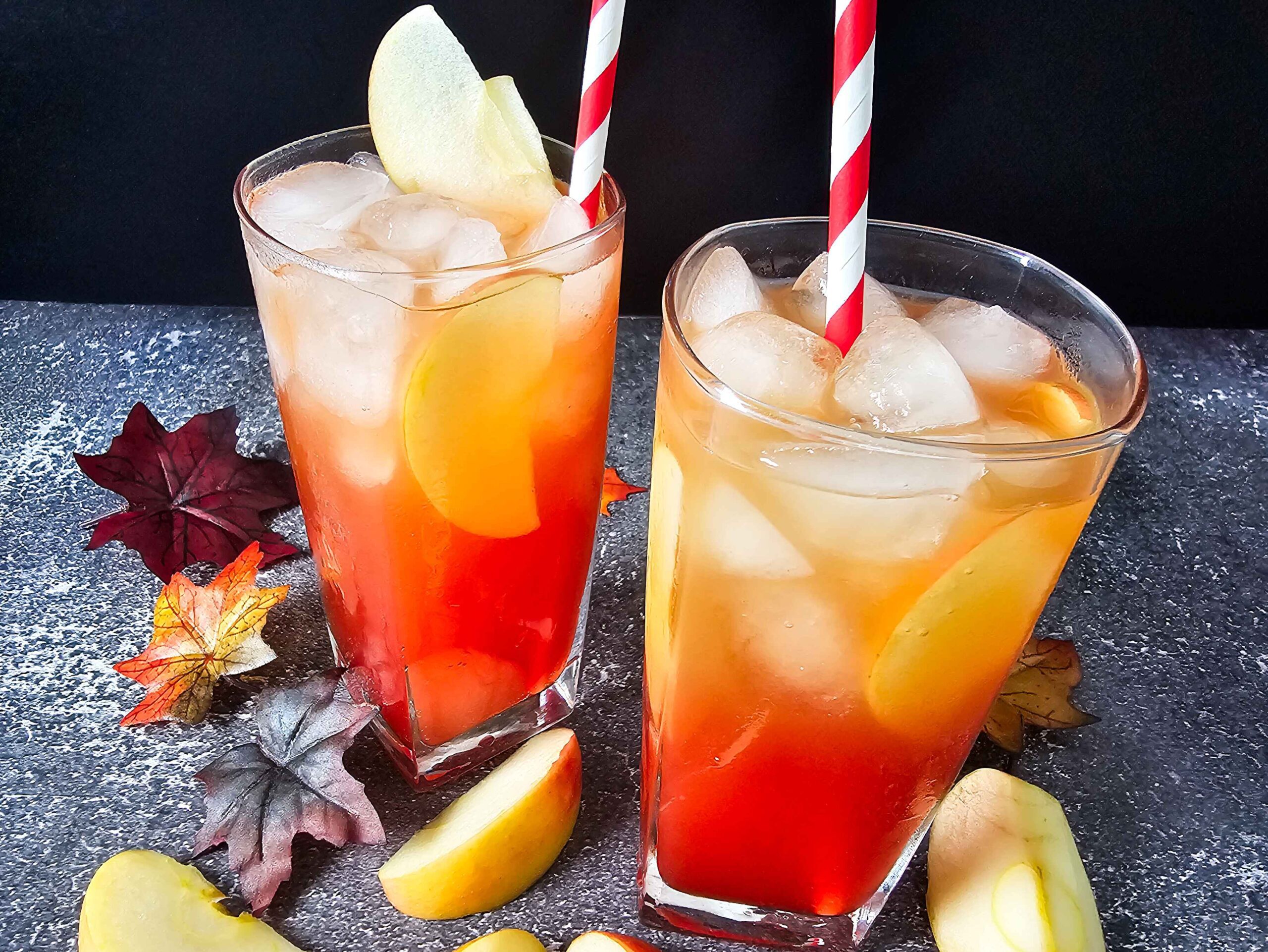 Simple Autumn Apple Cider Cranberry Mocktail