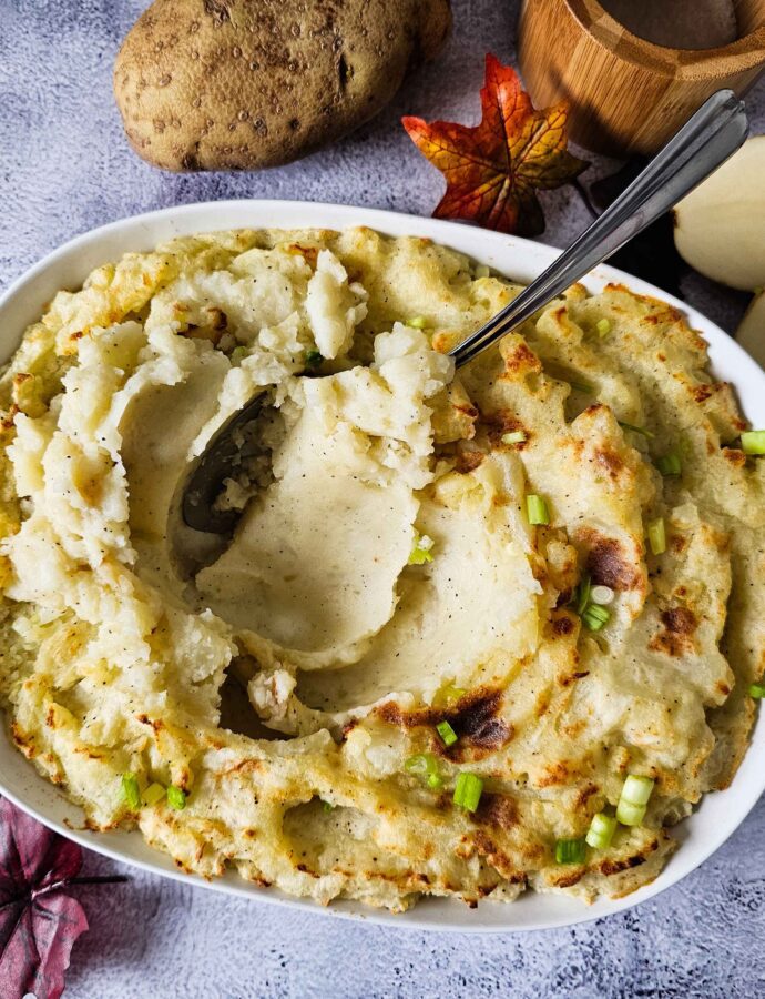 Easy Oven-Baked Crispy Crust Mashed Potatoes