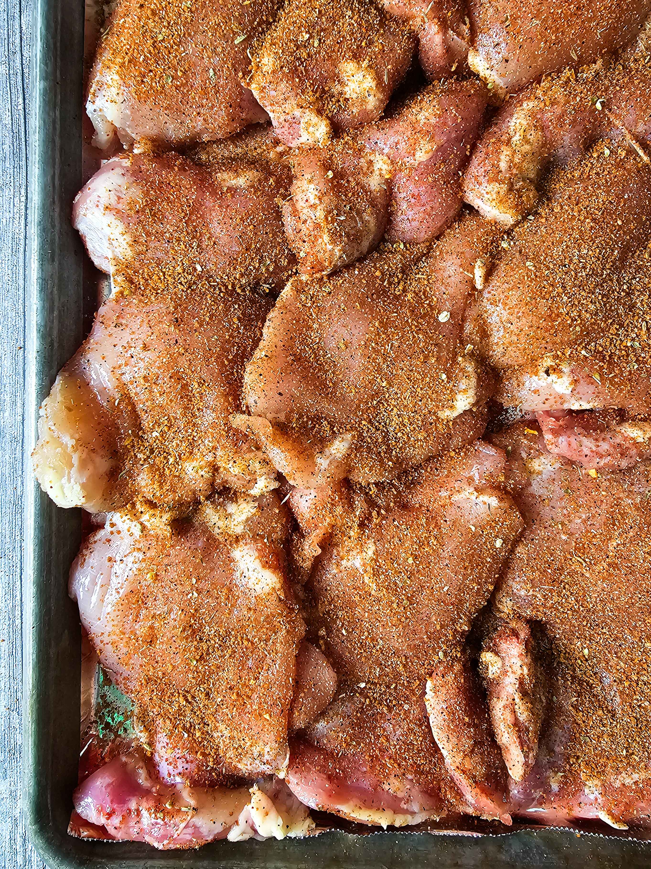 SEASON THE CHICKEN WITH THE DRY RUB