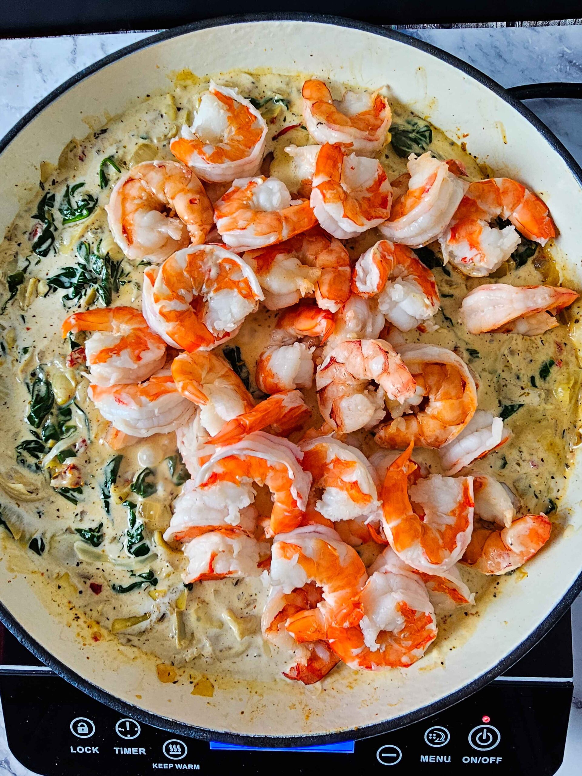 ADD THE SHRIMP TO THE SKILLET