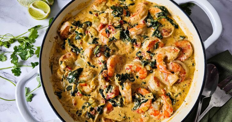 Creamy Spinach Artichoke Shrimp Skillet: Low-Carb Luxury