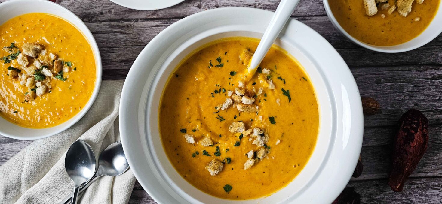 Creamy Roasted Butternut and Red Pepper Soup
