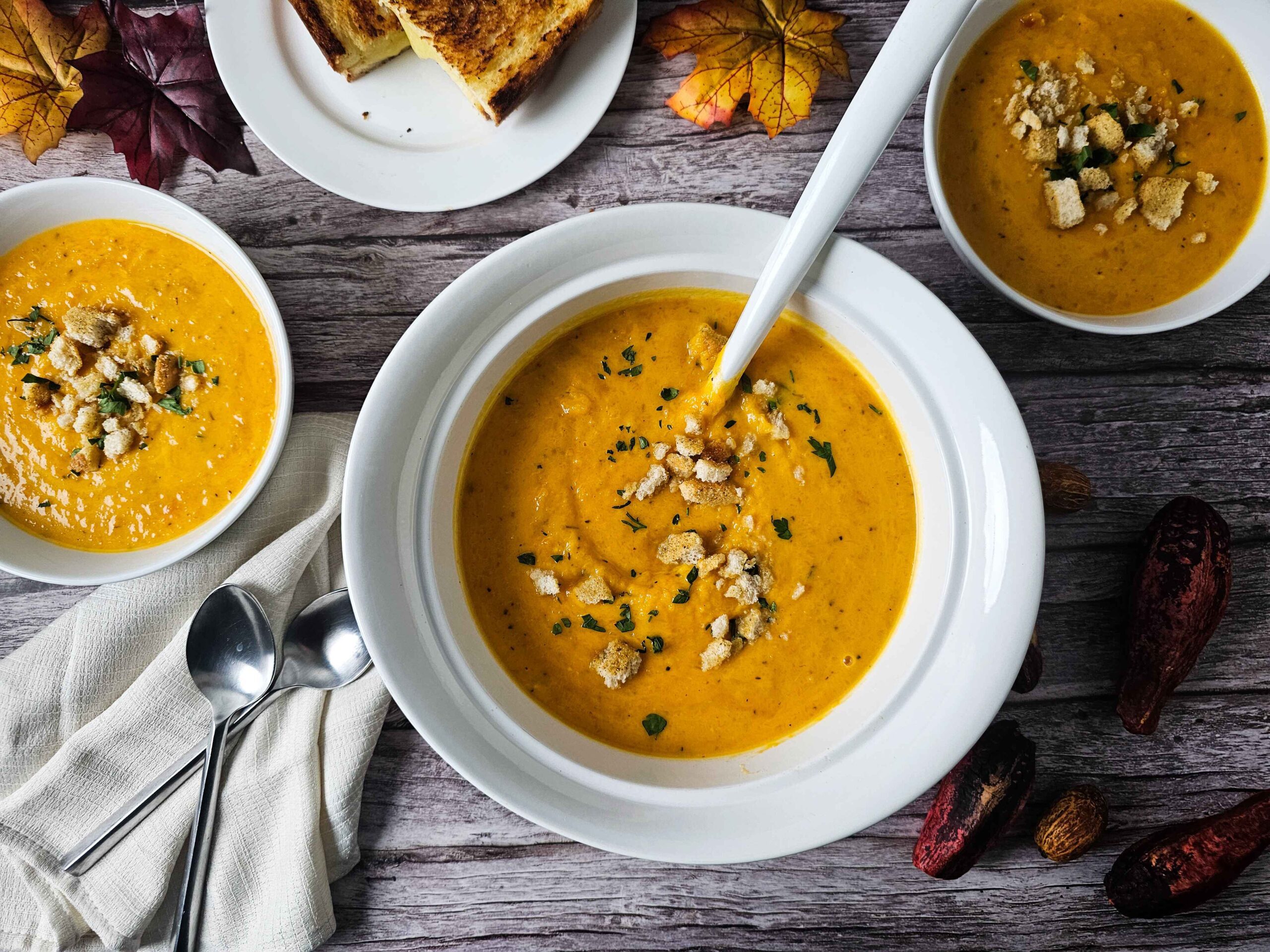 Creamy Roasted Butternut and Red Pepper Soup