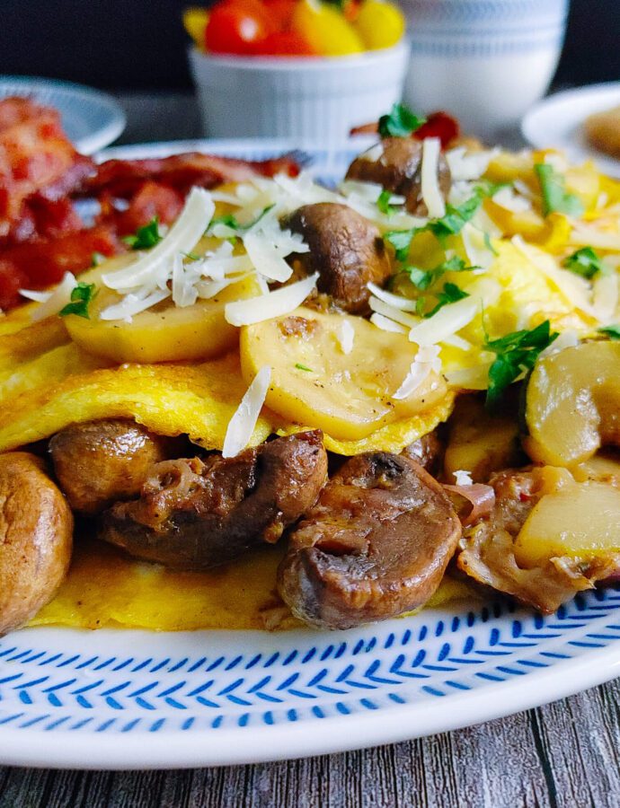 Easy Veggie Mushroom Zucchini Omelet