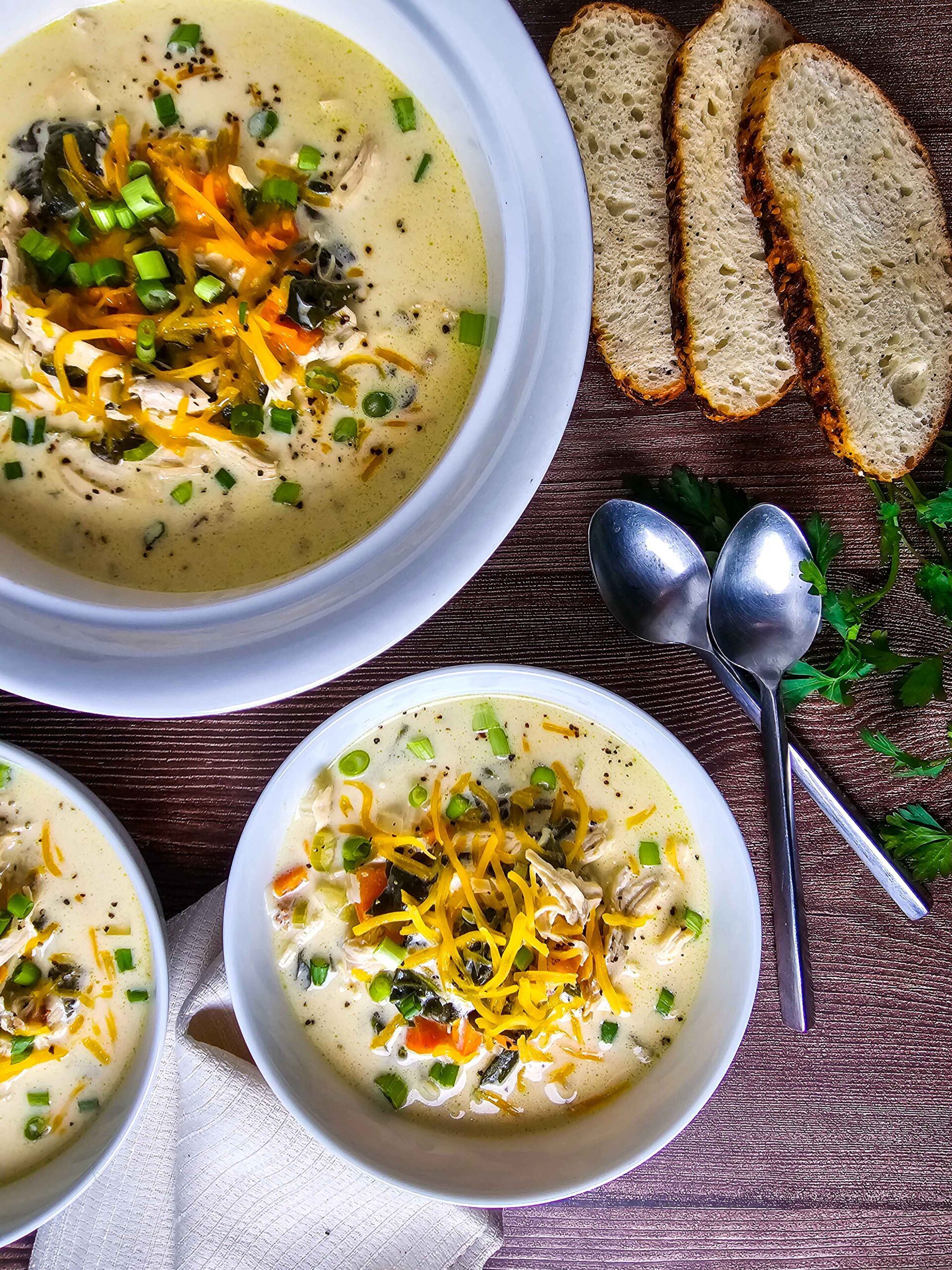 SEASON AND SERVE THE CREAMY CRACK CHICKEN SOUP