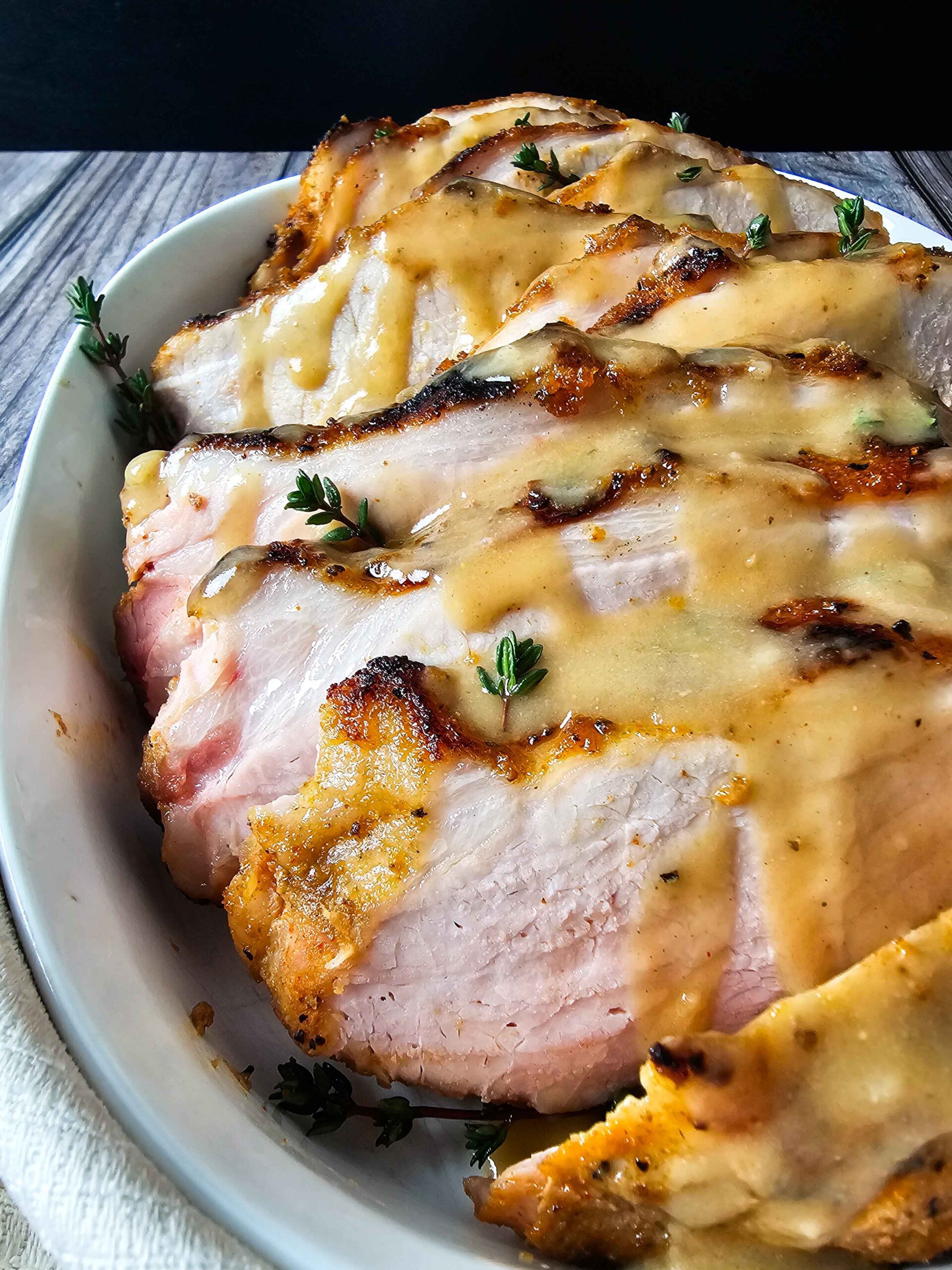 MAKE THE SAUCE AND SERVE THE SLICED PORK LOIN