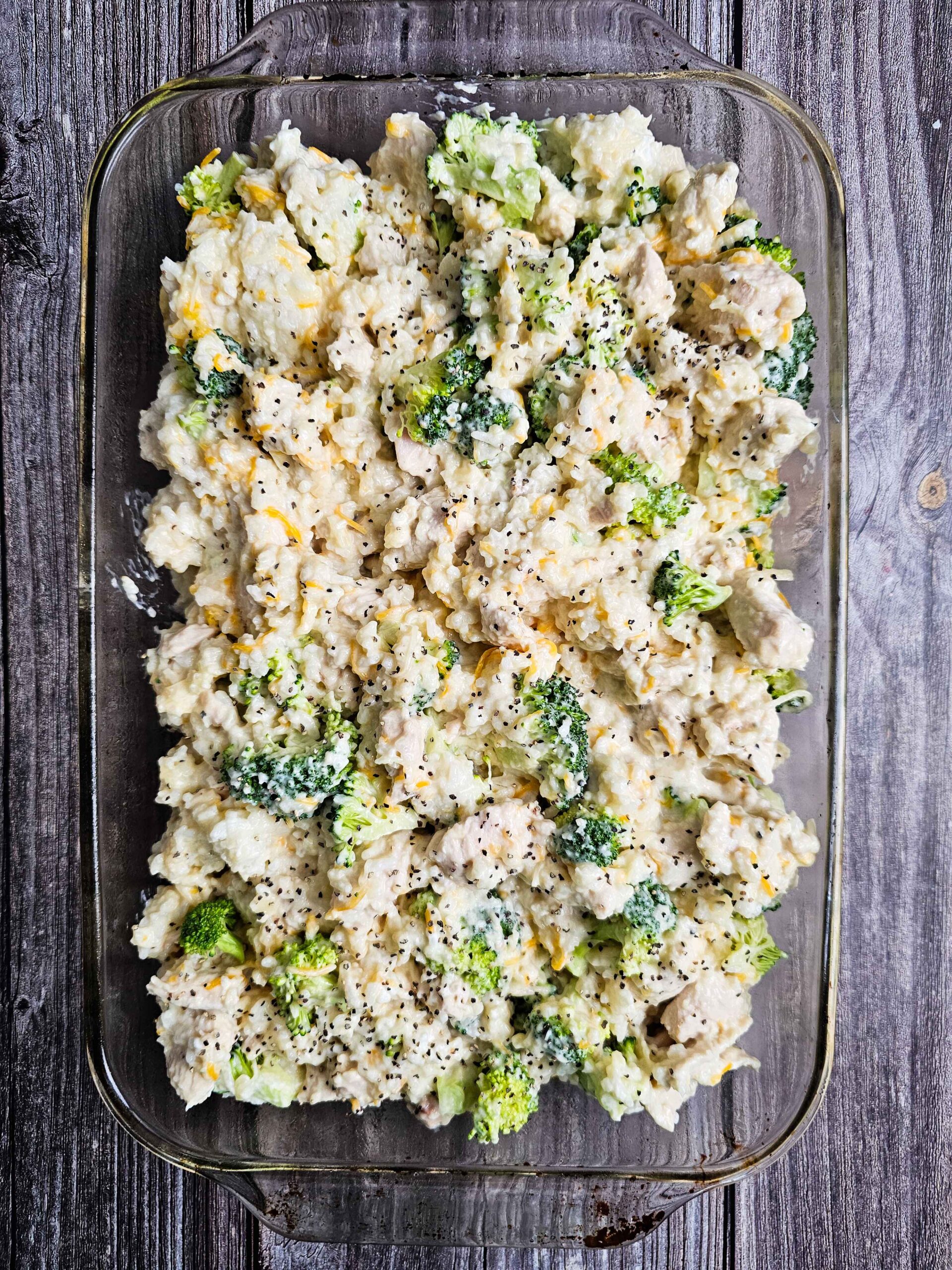 COMBINE ALL THE INGREDIENTS AND POUR INTO 9 X 13 BAKING DISH