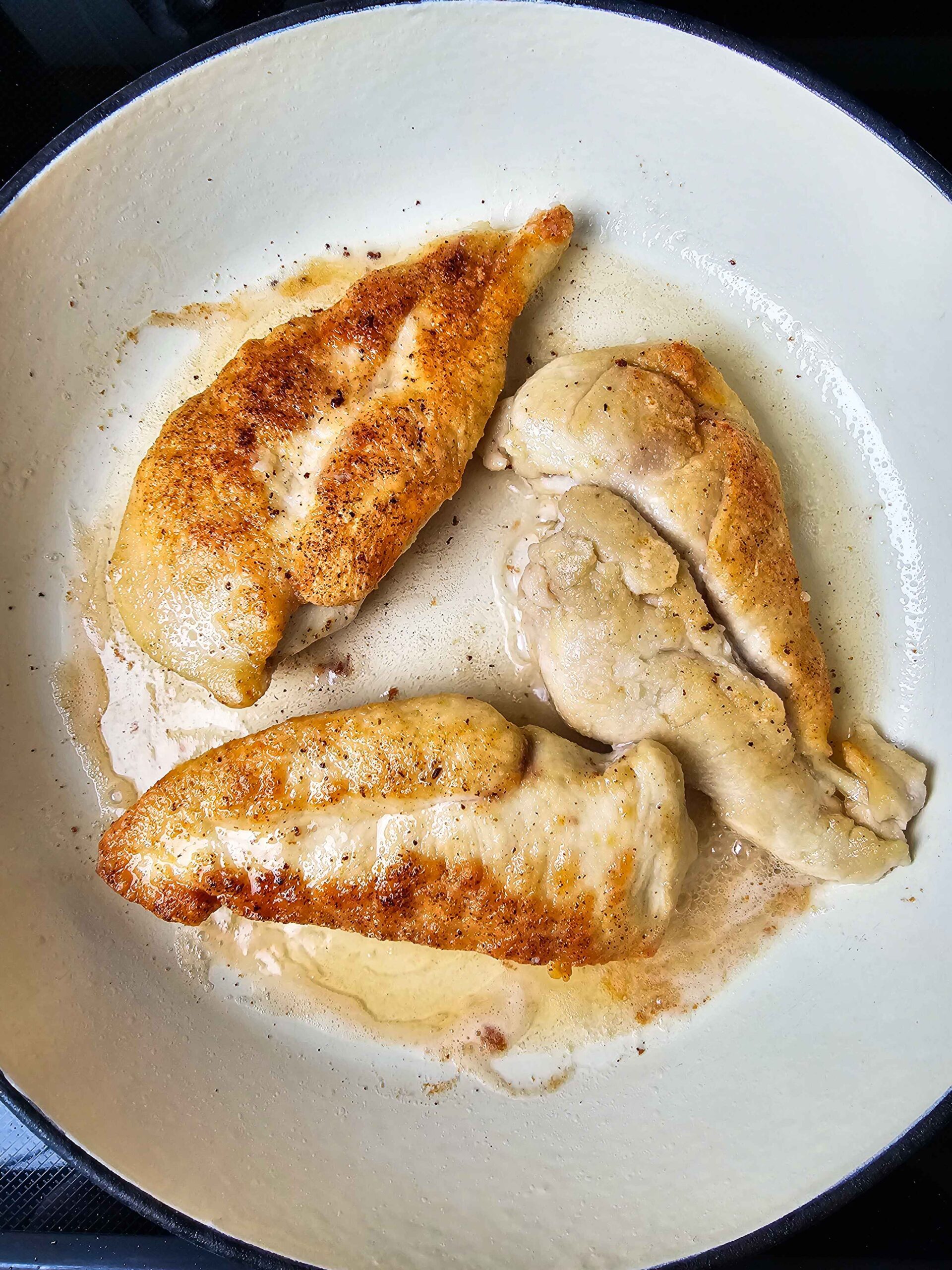 SAUTE THE CHICKEN BREATS UNTIL GOLDEN BROWN