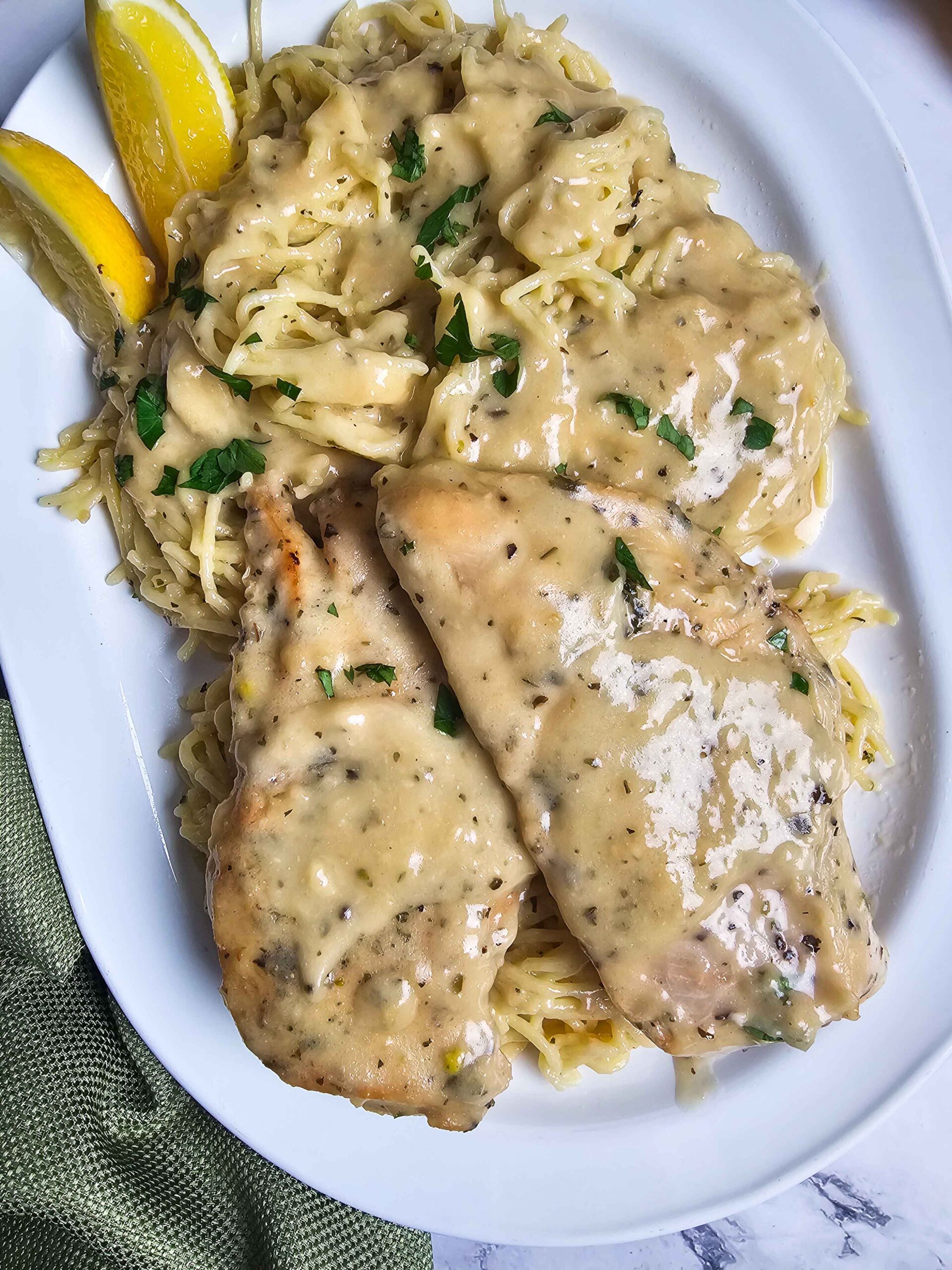 SERVE AND ENJOY OVER ANGLE HAIR PASTA