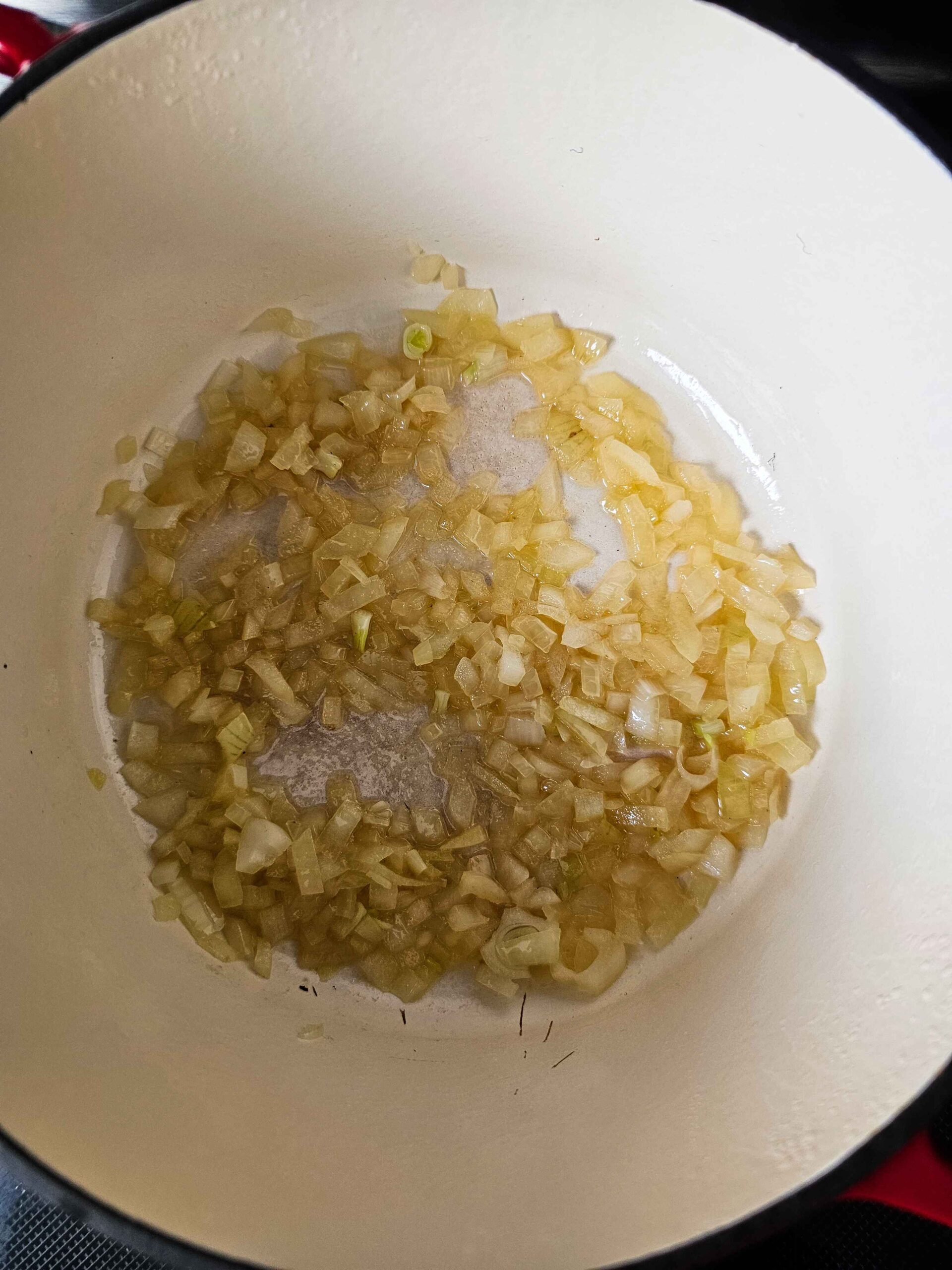 SAUTE THE ONIONS AND GARLIC