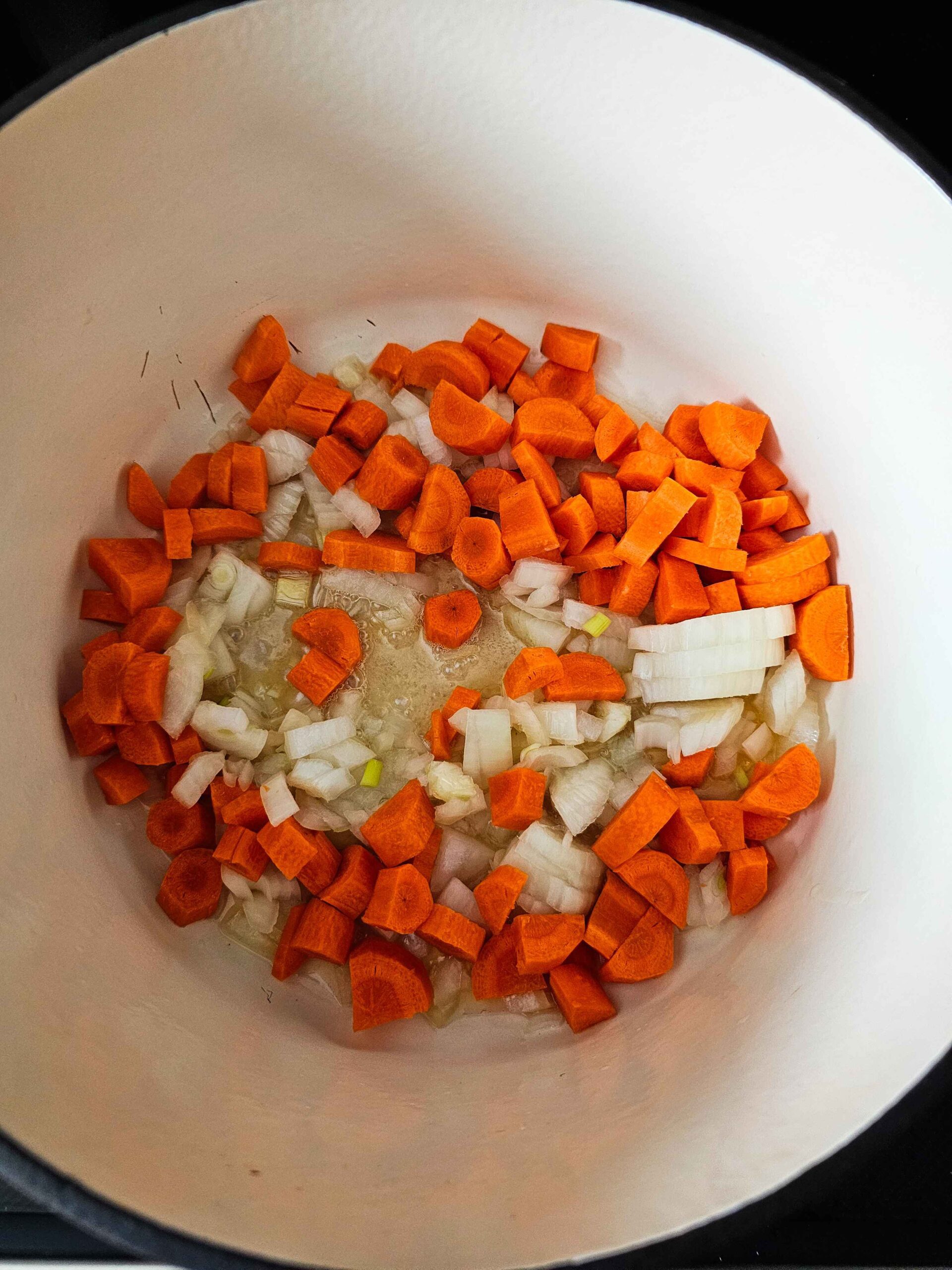 SAUTE THE ONIONS AND GARLIC