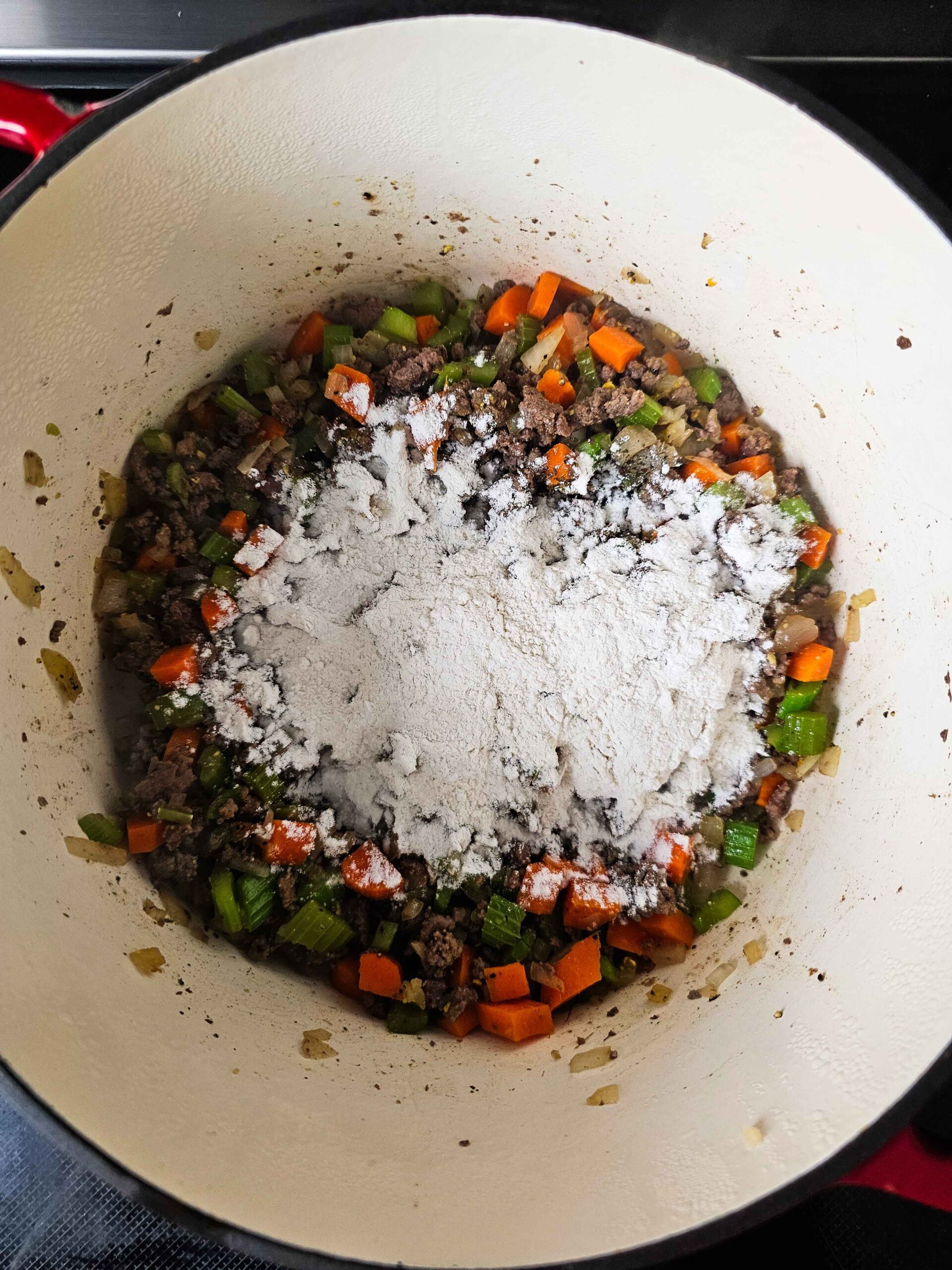 INCORPORATE THE FLOUR AND MIX WELL