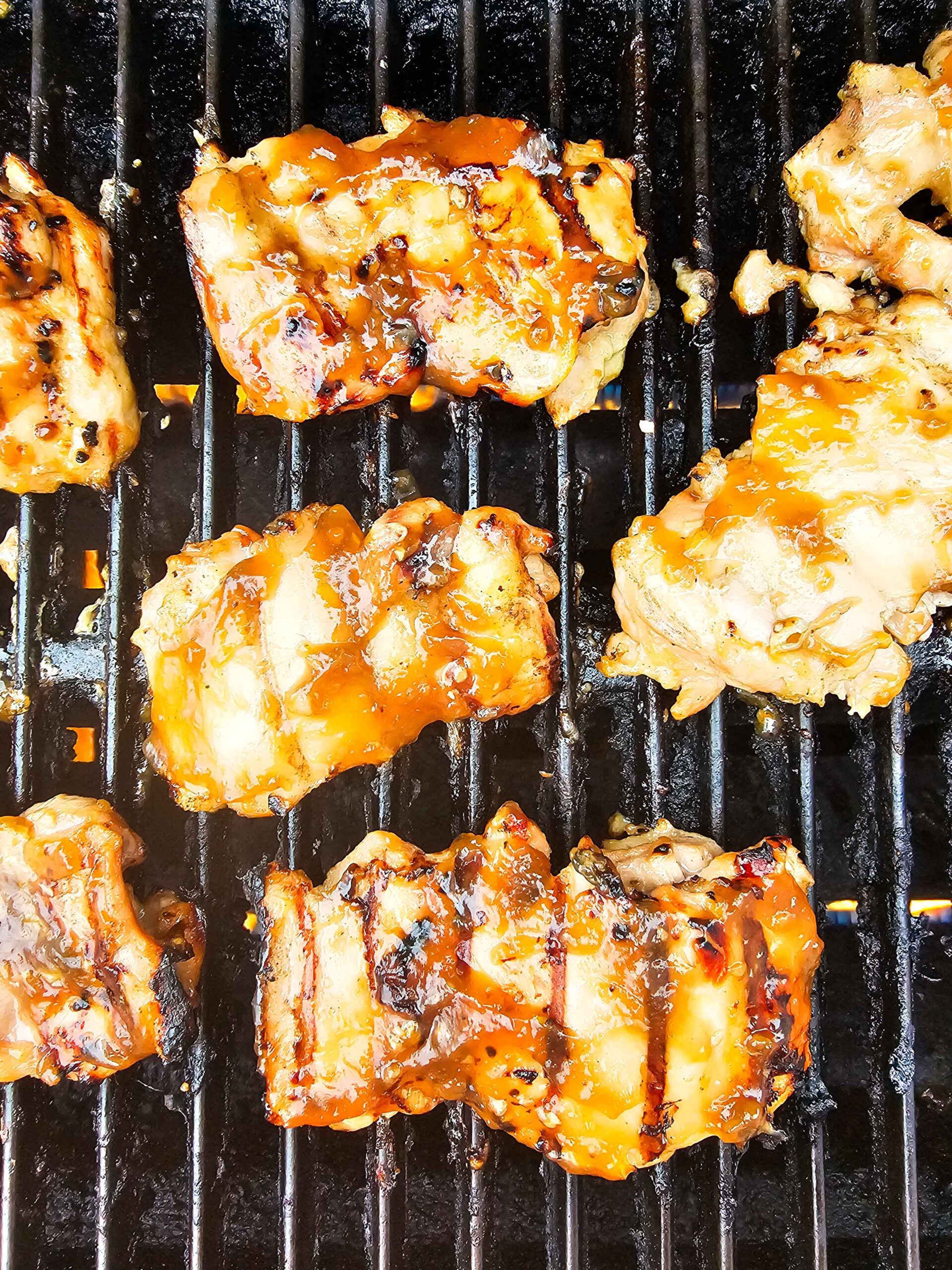 GRILL THE CHICKEN BRUSH WITH THE SIMMERED MARINATE.