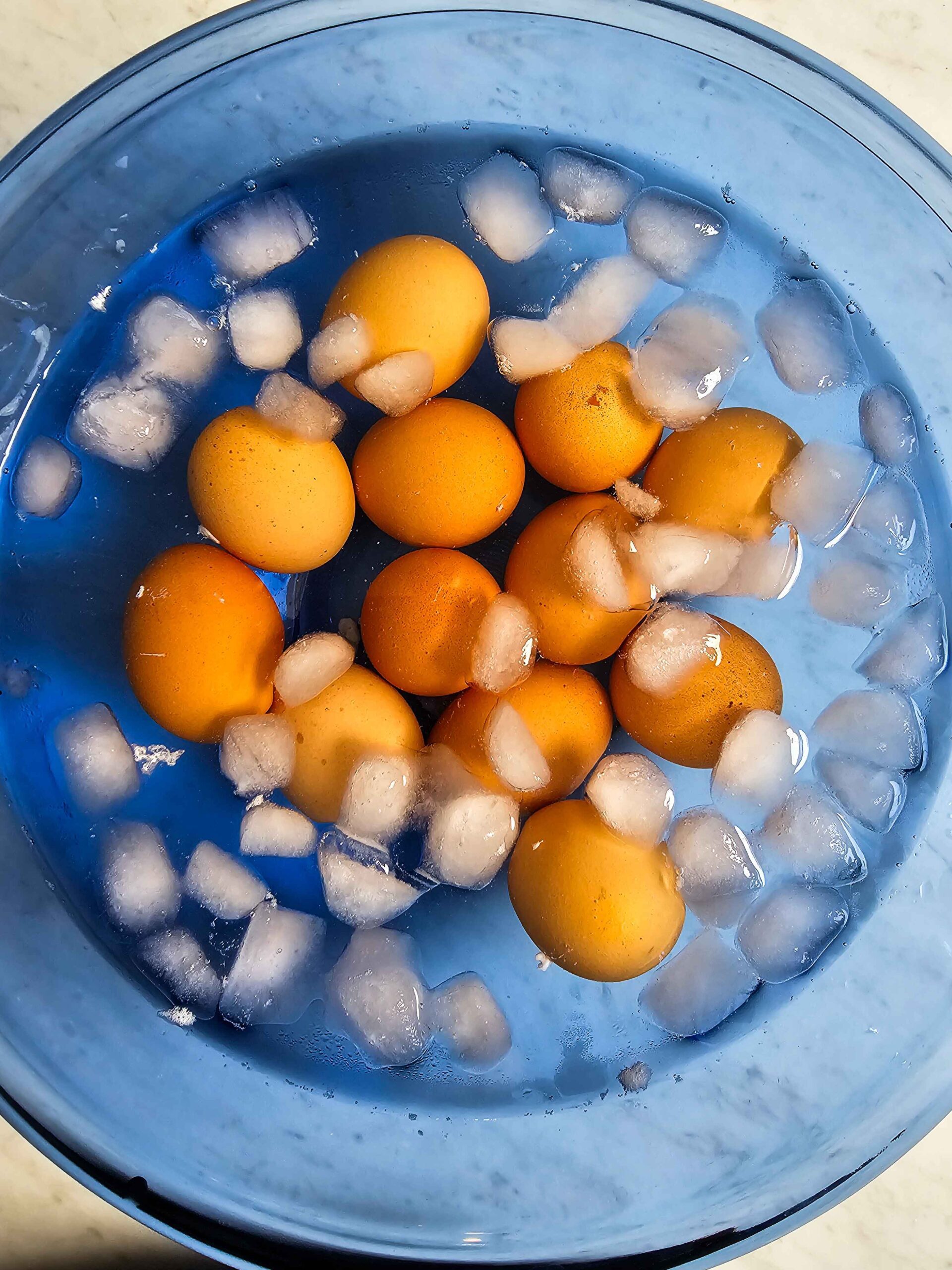 PLACE THE EGGS INTO AN ICE BATH
