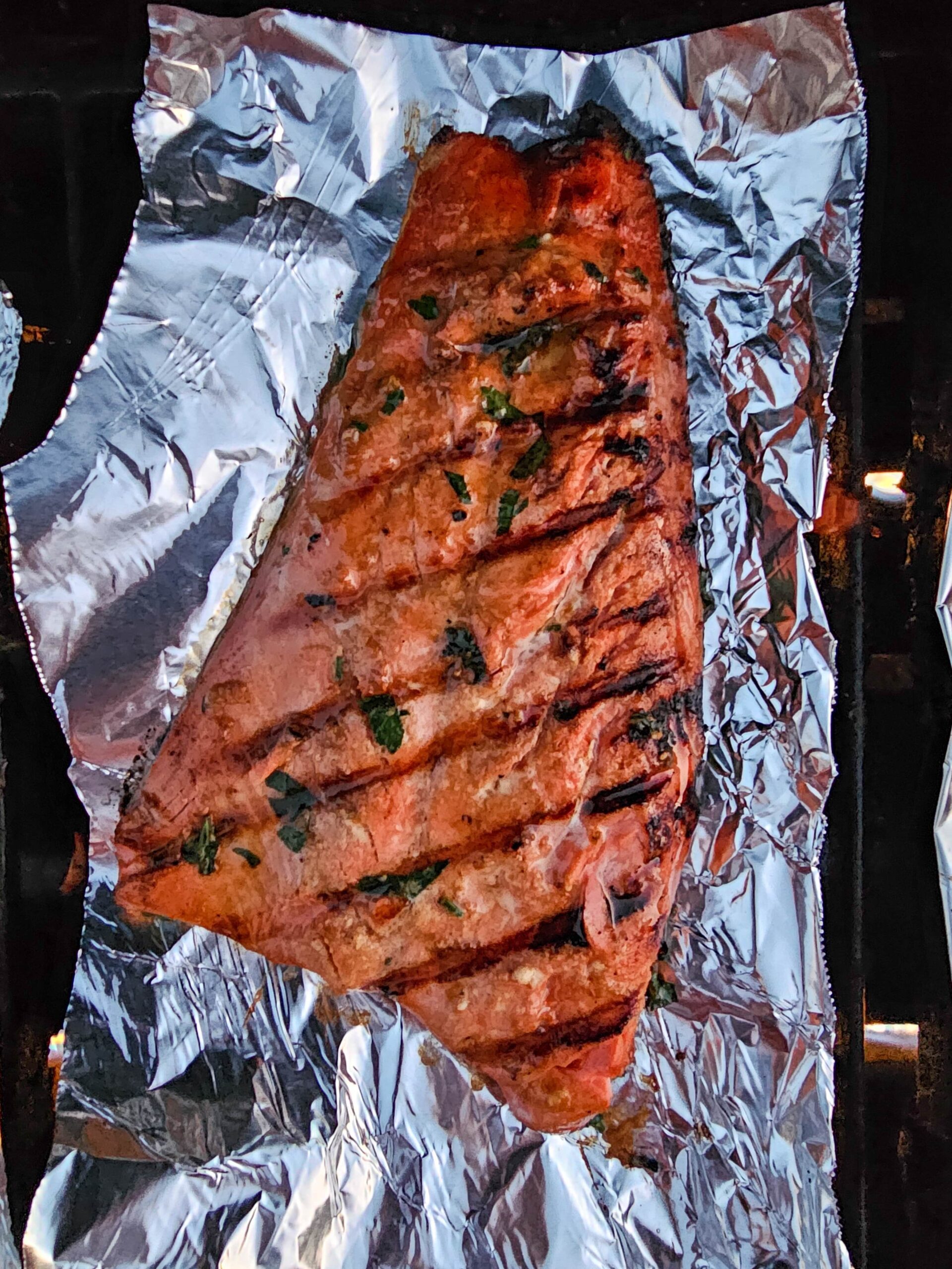 GRILL THE JUICY SALMON UNTIL FLAKEY