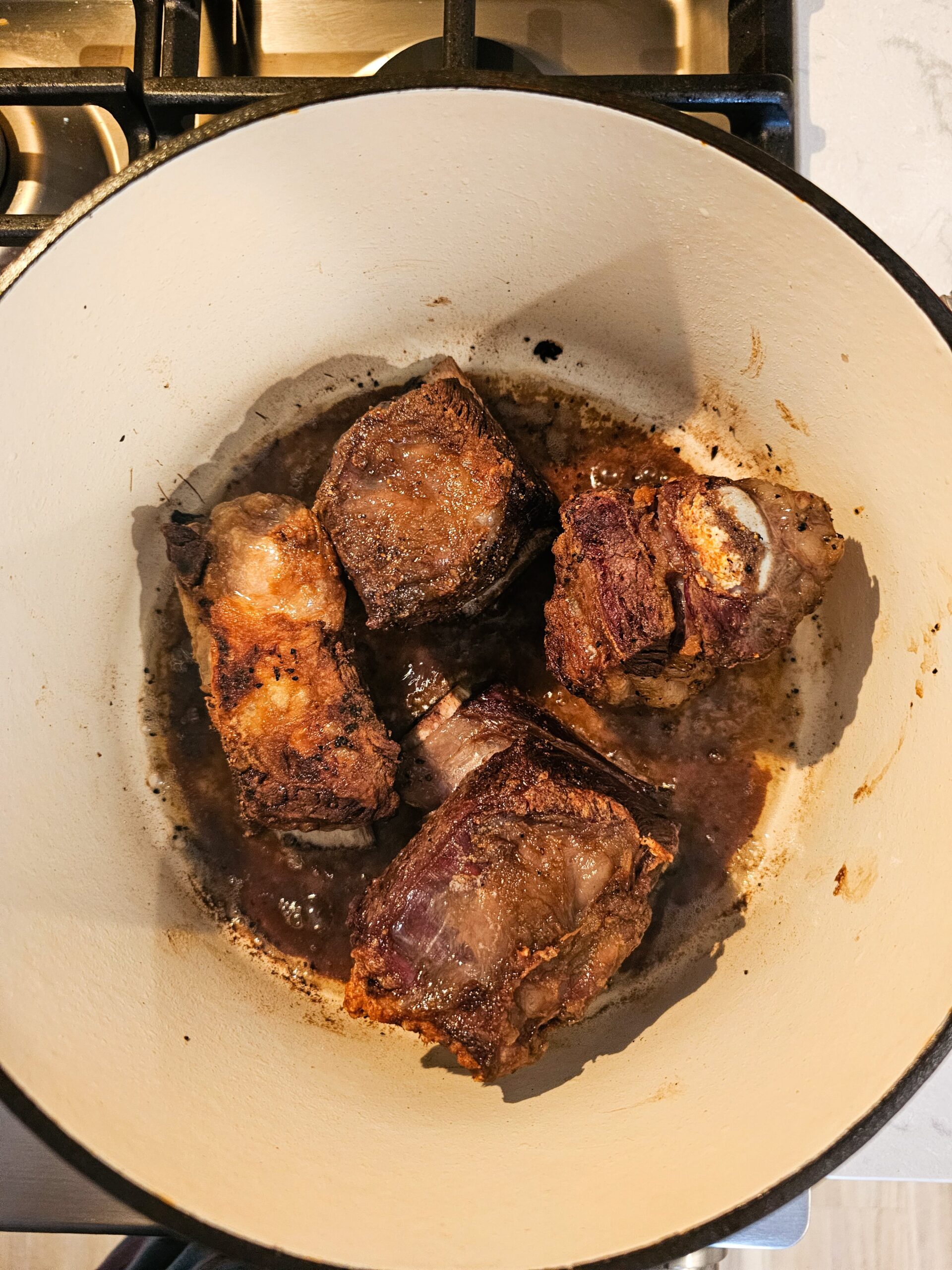 SEAR THE SHORT RIBS ON ALL SIDES