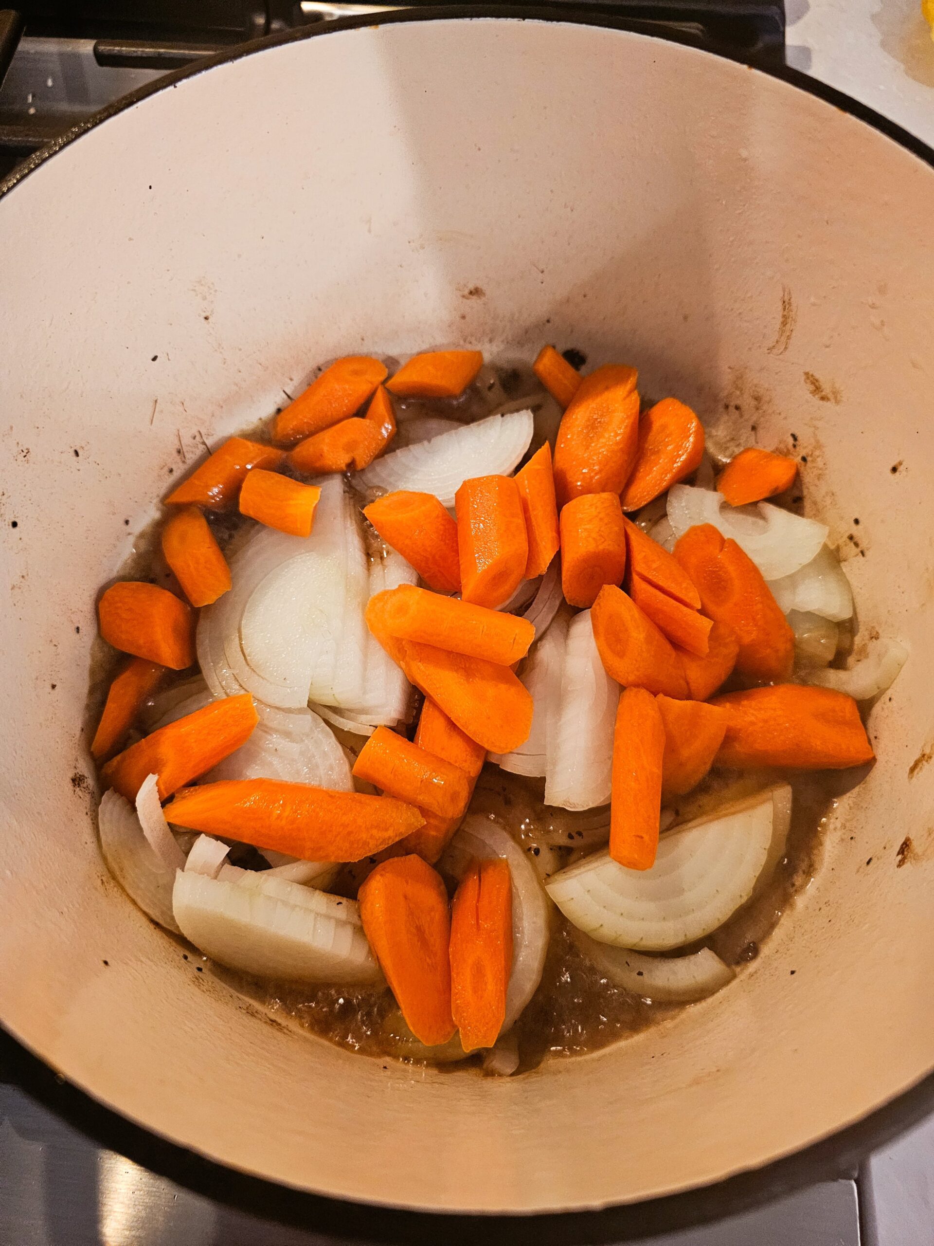 ADD THE VEGETABLES TO THE SAME POT AND SAUTE