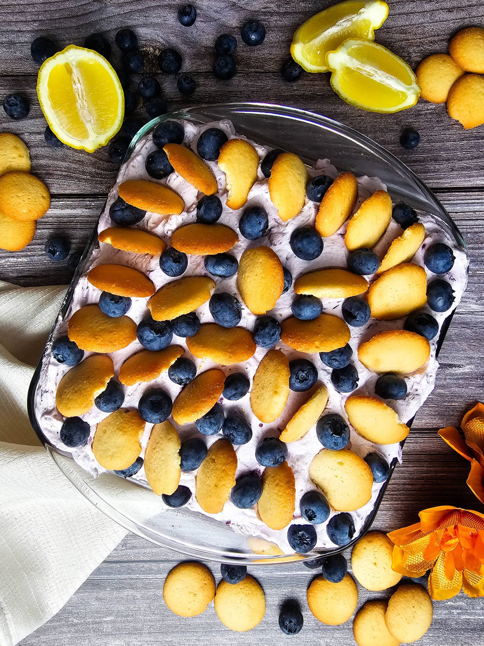 CHILL AND SERVE THE NO-BAKE BLUEBERRY LEMON CAKE