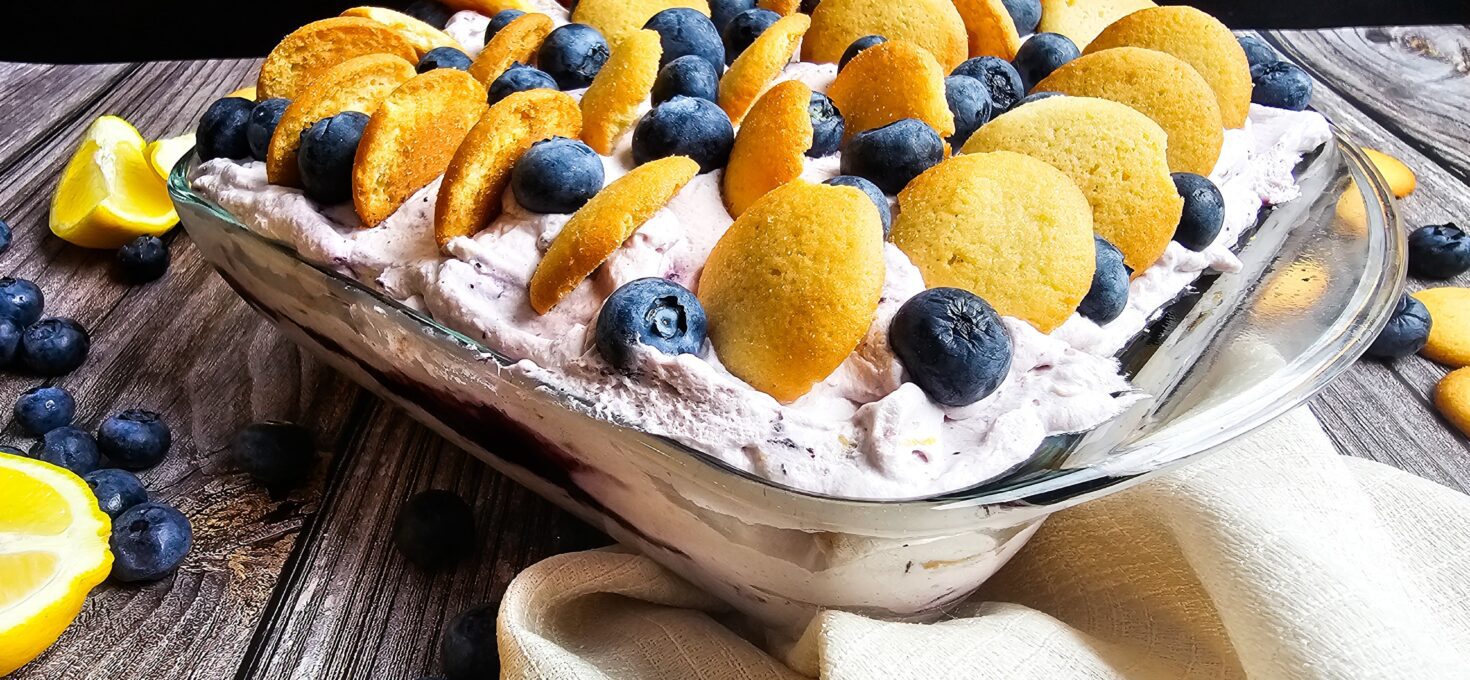 Easy No-Bake Blueberry Lemon Cake