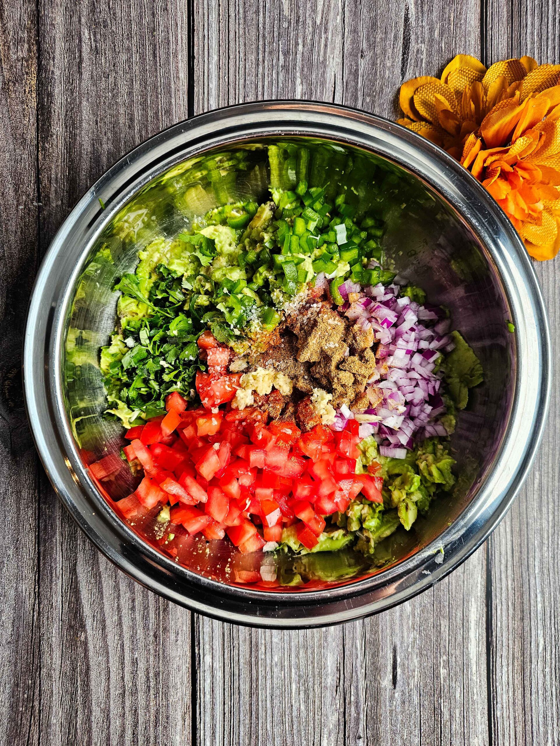 ADD ALL REMAINING INGREDIENTS TO THE BOWL