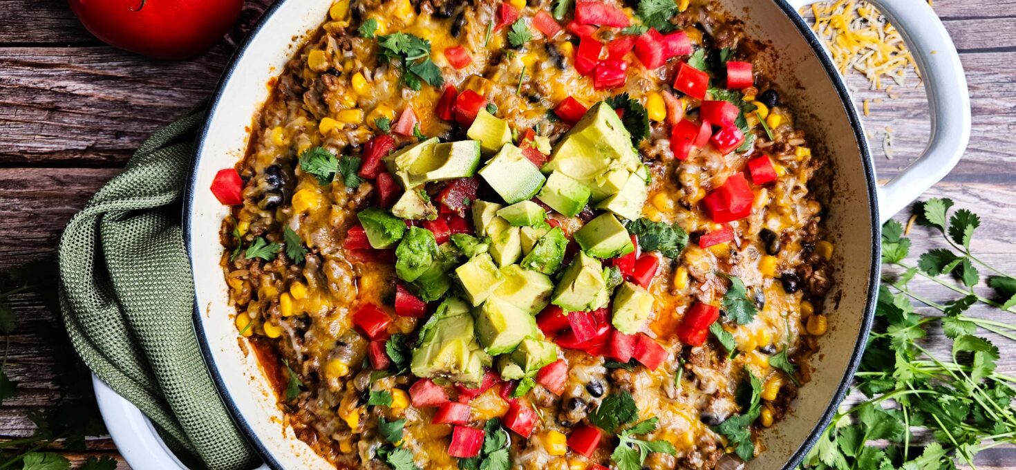 Easy Mexican Ground Beef and Rice Skillet