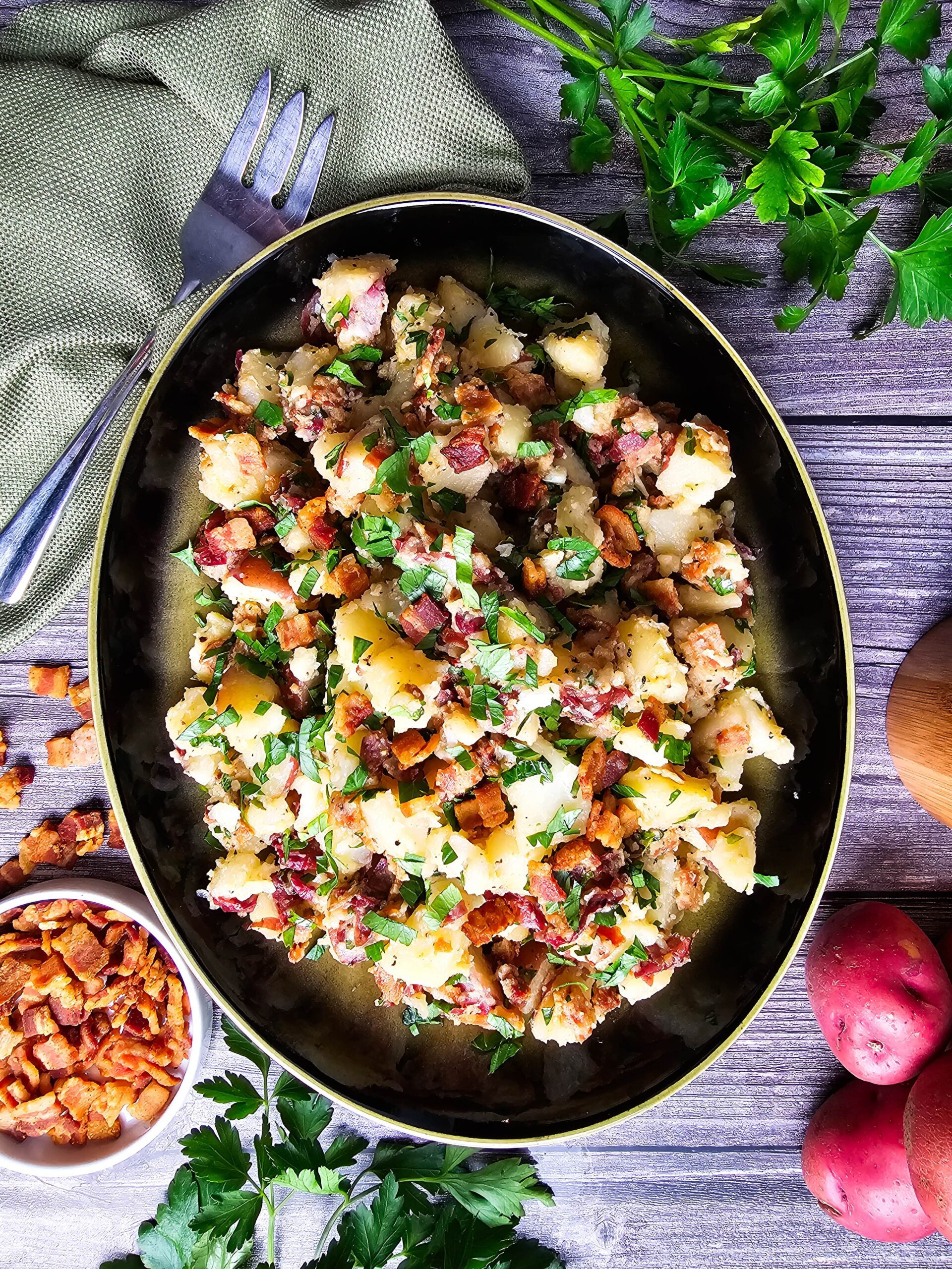 SERVE THE POTATO SALAD WARM AND ENJOY