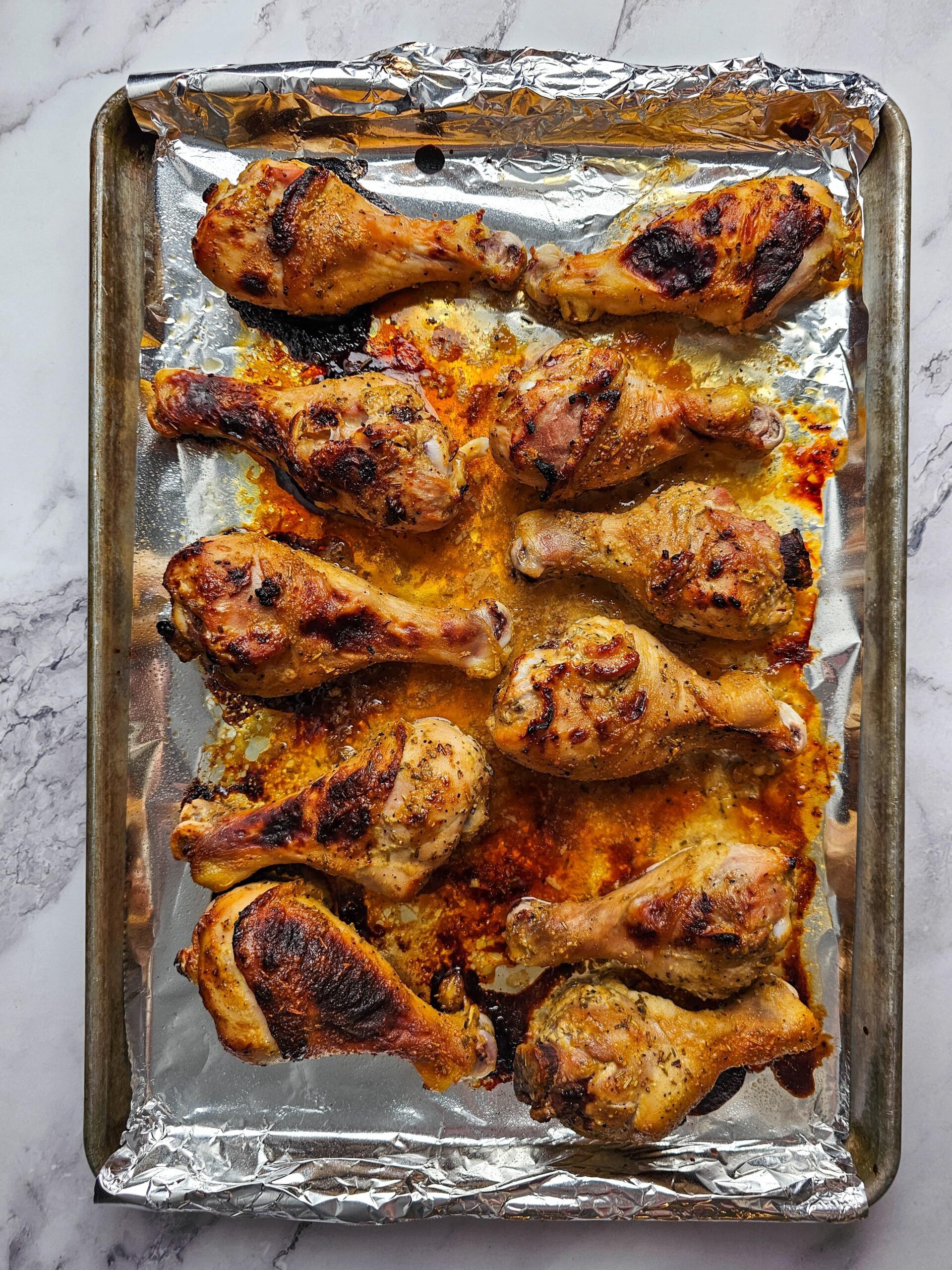 BAKED THE CHICKEN LEGS @ 400 DEGREES FOR 35 MINUTES