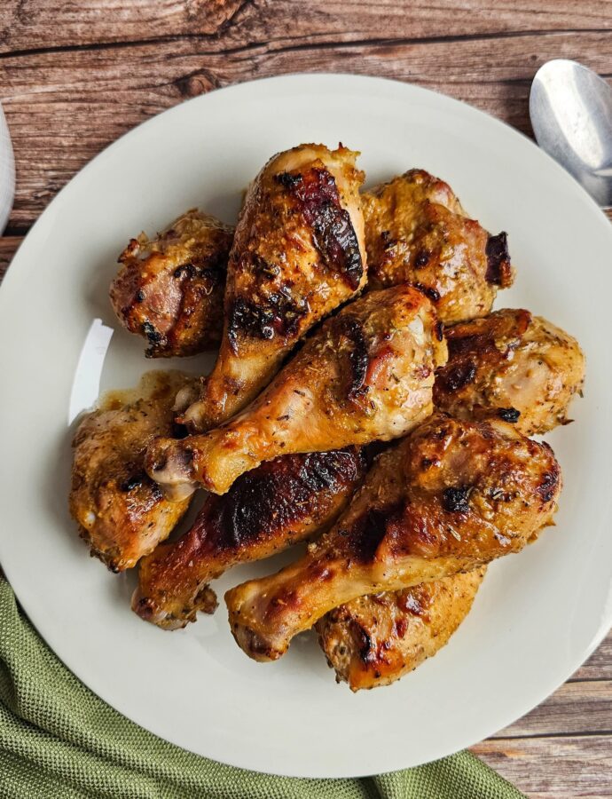 Easy Oven-Baked Honey Mustard Chicken Legs