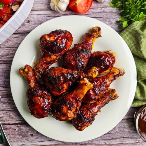 Sticky Oven Baked BBQ Chicken Drumsticks With a 7-Spice Rub
