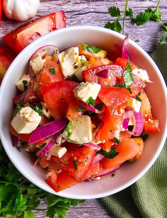 Easy Summer Marinated Tomato Salad with Herbs