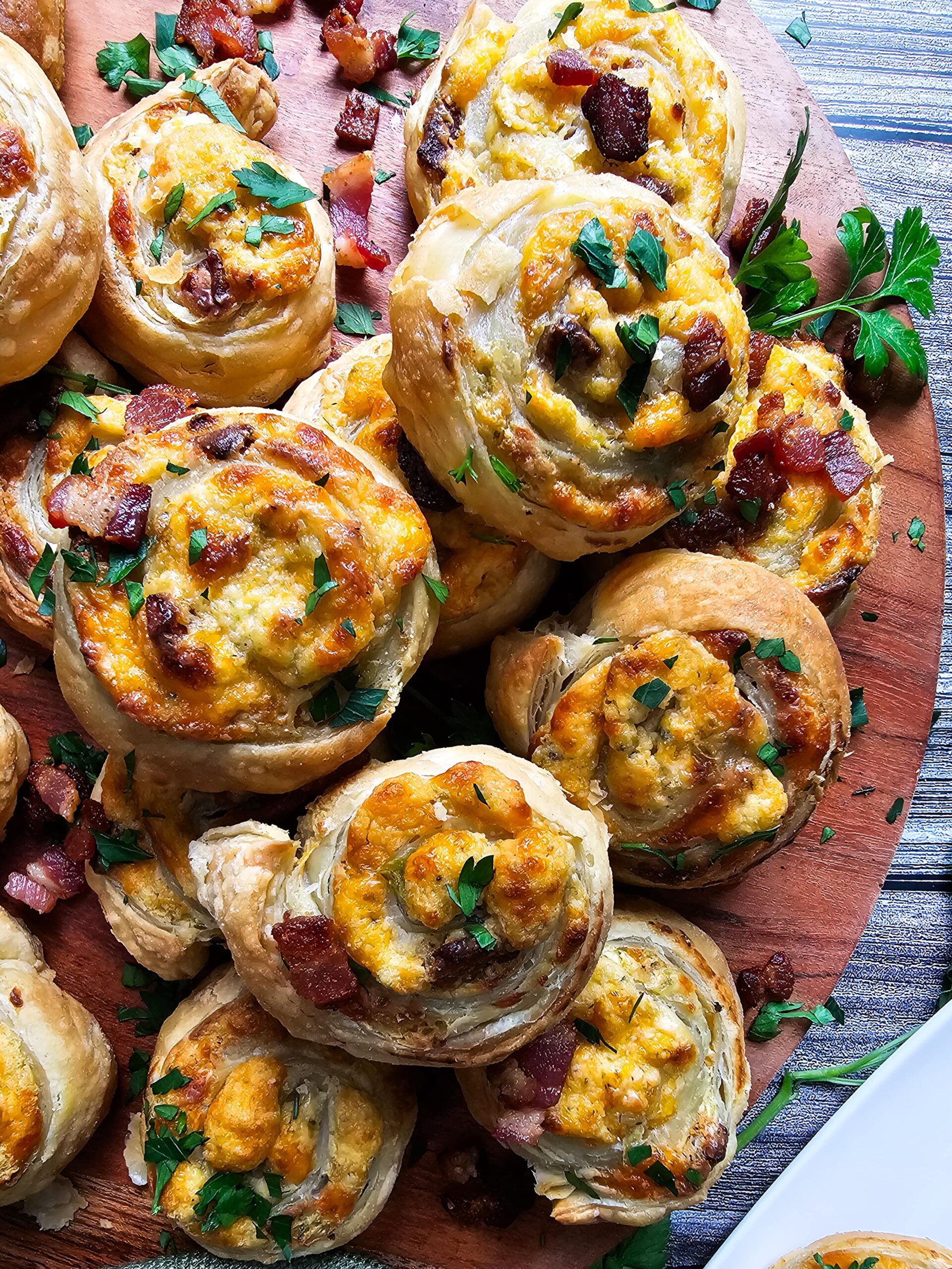 BAKE THE PINWHEELS AND SERVE AND GARNISH