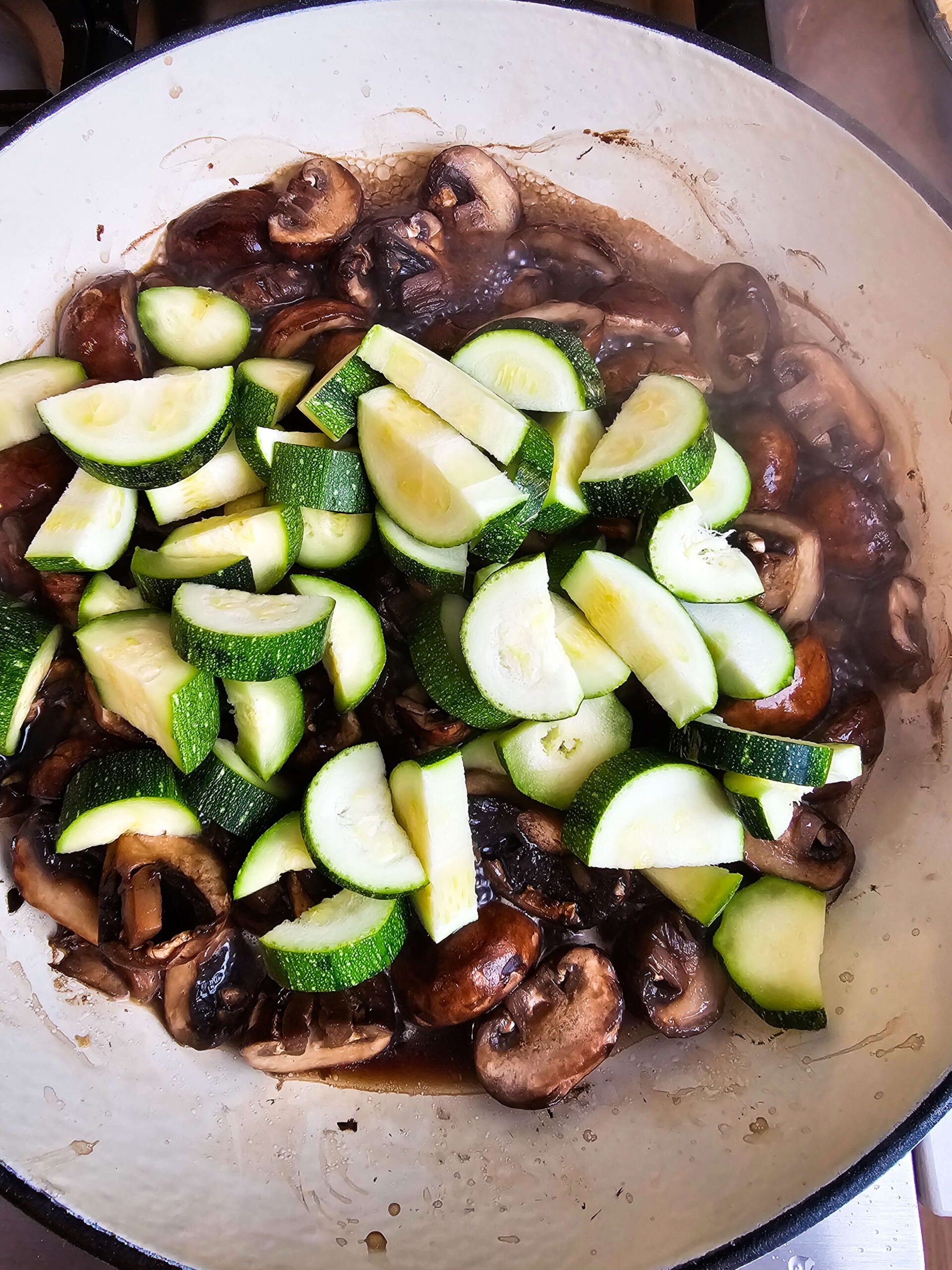 ADD VEGETABLES TO THE CAST ENAMAL SKILLET