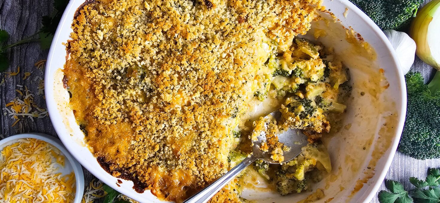 Easy Cheddar Broccoli Casserole Recipe (Creamy & Cheesy)