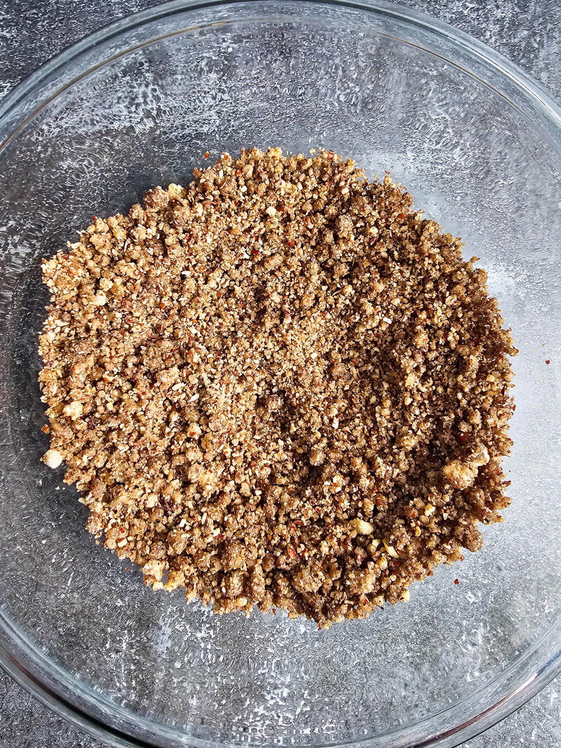 ALL TOPPING IN ONE BOWL AND SET ASIDE