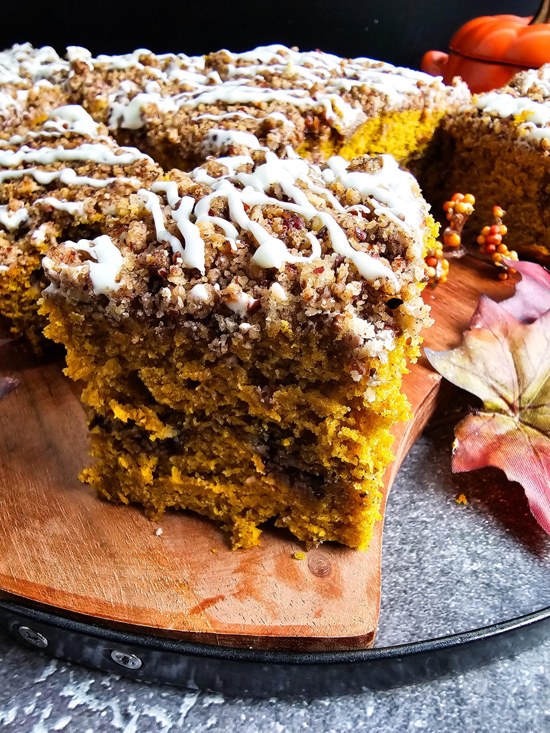 DRIZZLE THE FROSTING AND SERVE THE COFFEE CAKE