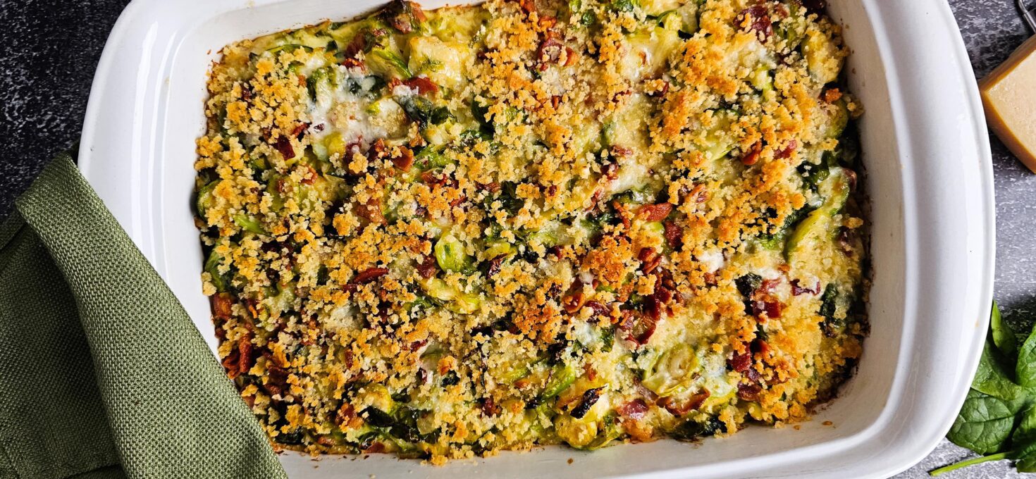 Ultimate Baked Cheesy Brussels Sprouts Casserole