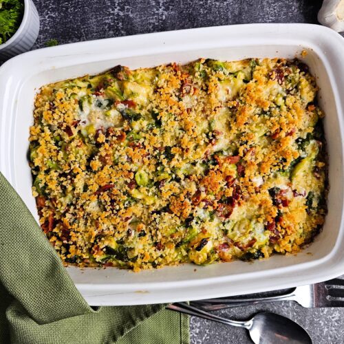 Ultimate Baked Cheesy Brussels Sprouts Casserole