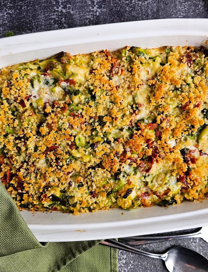 Ultimate Baked Cheesy Brussels Sprouts Casserole