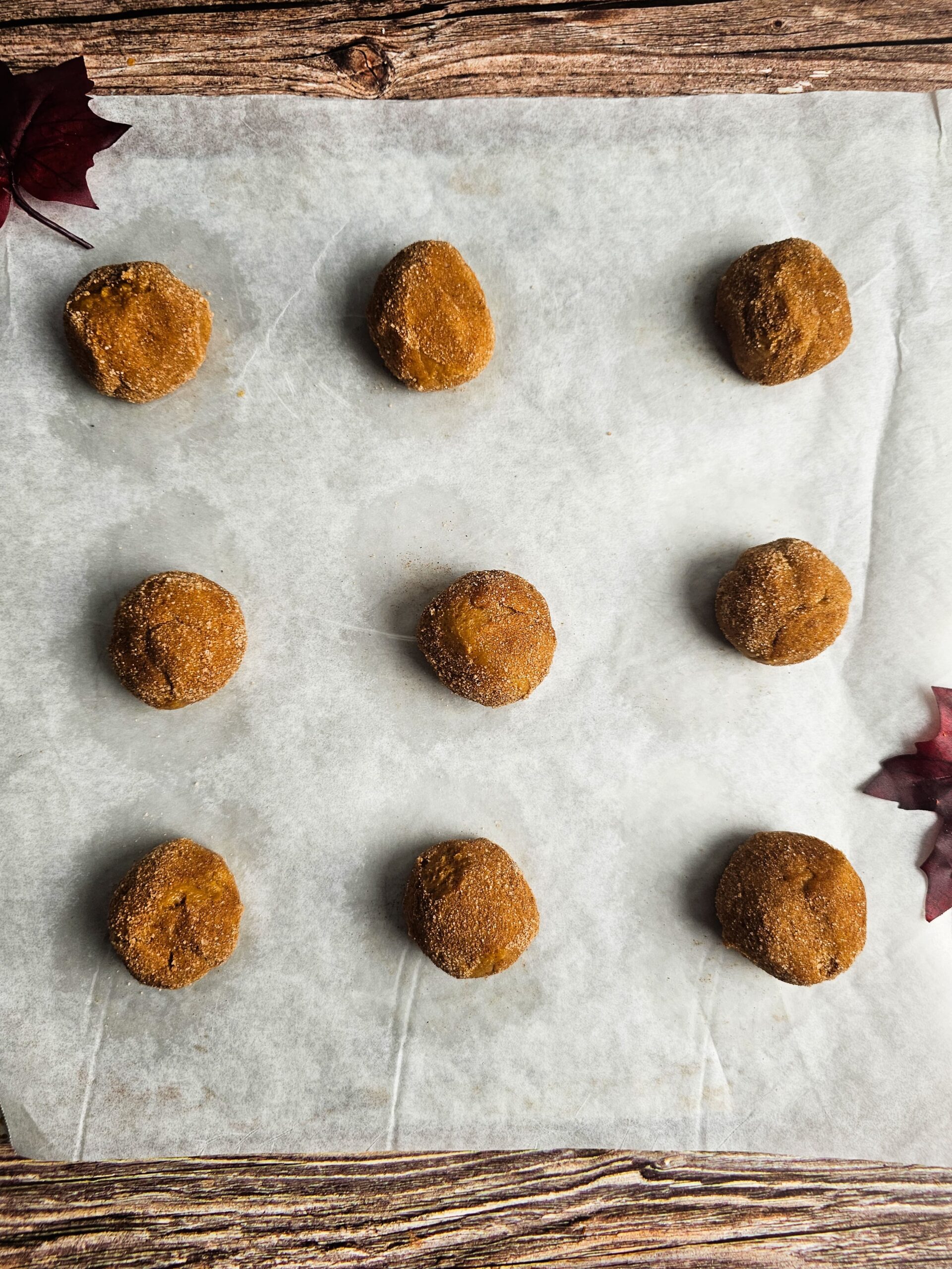 FORM THE DOUGH BALLS ON A AIRBAKE COOKIE SHEET