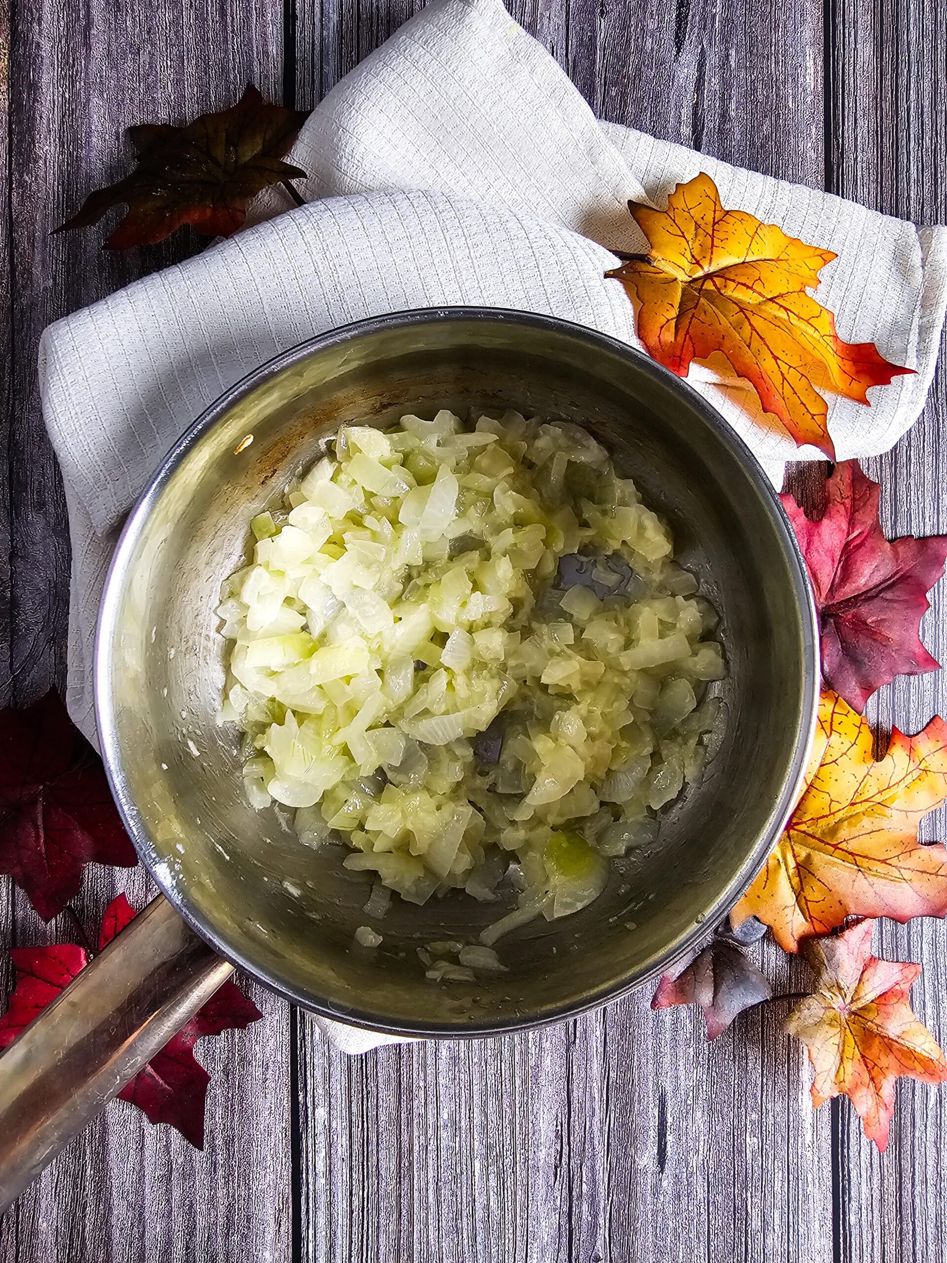 SAUTE THE ONIONS AND GARLIC UNTIL SOFTENED