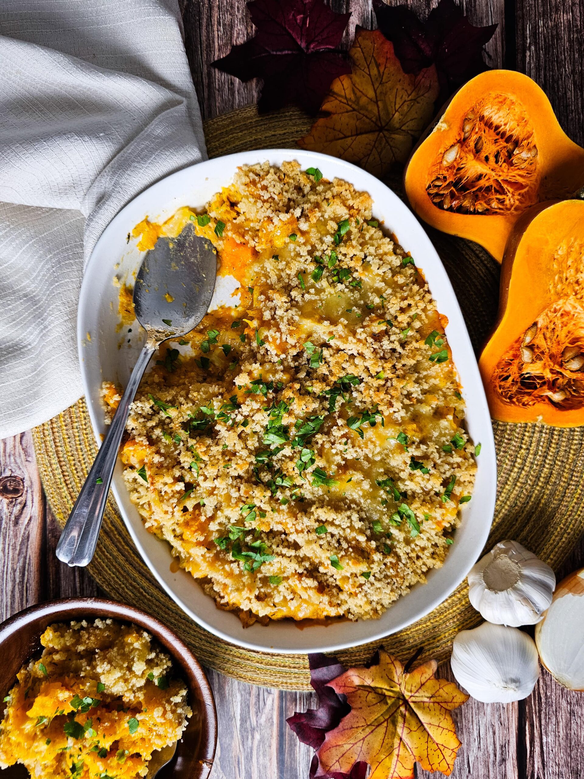 BAKE AND SERVE THE BUTTERNUT SQUASH CASSEROLE