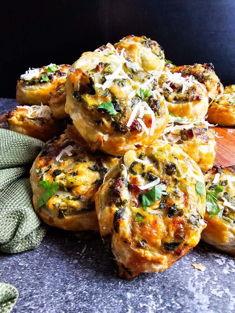 Easy Spinach Leek Puff Pastry Pinwheels – Make-Ahead Appetizer