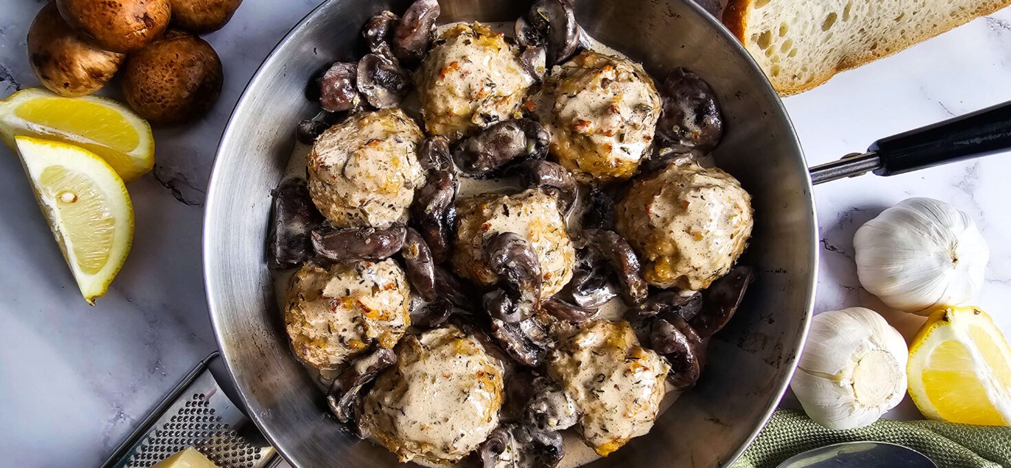 Creamy Mushroom Chicken Meatballs – Easy One-Pan Meal
