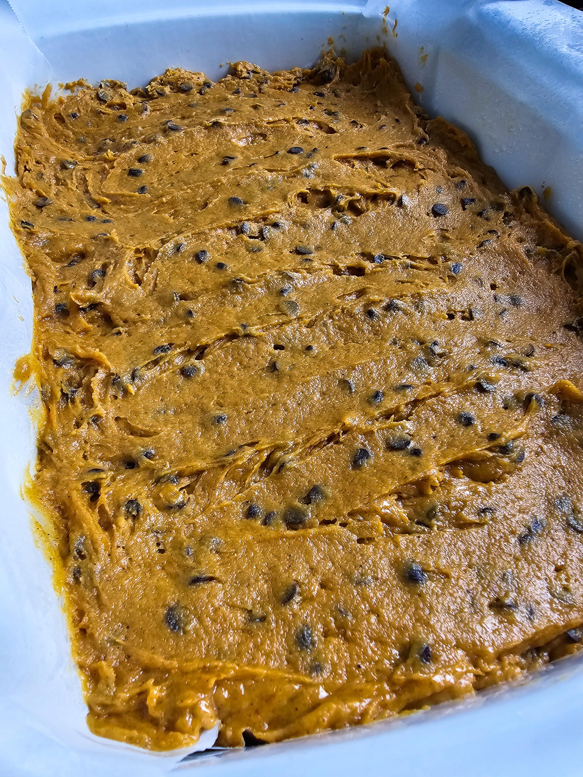 SPREAD BATTER INTO A 9X13 BAKING PAN